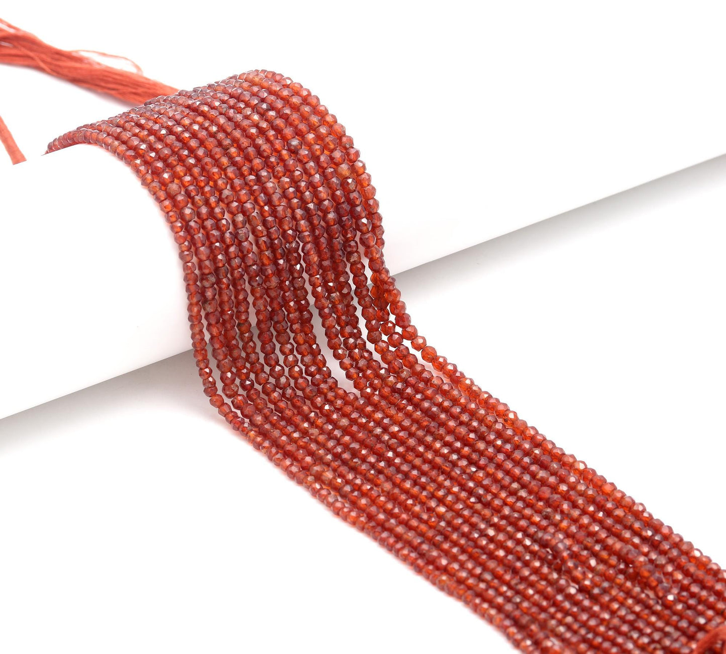 AAA Natural Hessonite Faceted Rondelle Beads, 4 MM Hessonite Rondelle Faceted Beads, Hessonite Garnet Rondelle Bead for Jewelry Making Craft