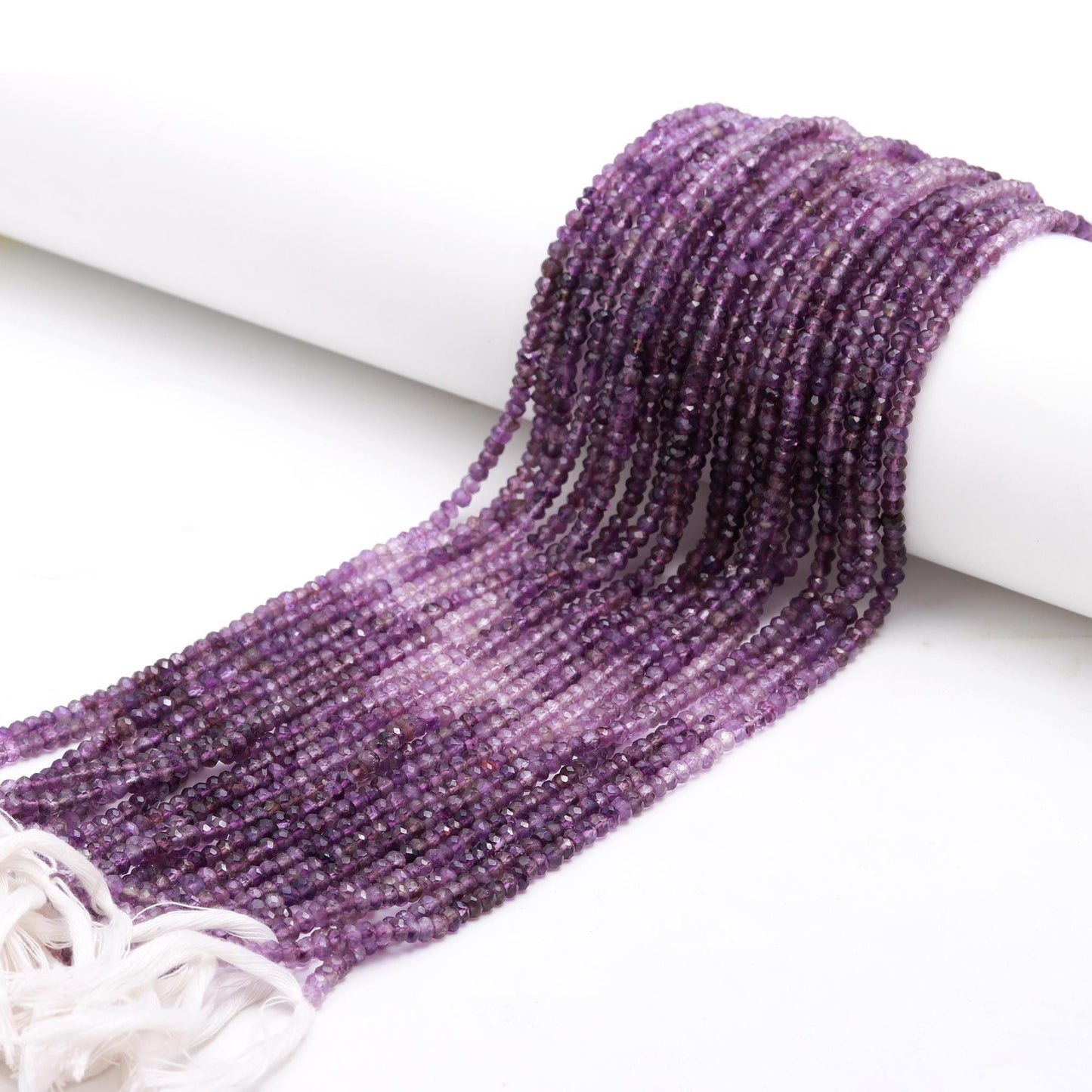 Amethyst Shaded Faceted Rondelle Beads 4-4.5 Amethyst Rondelle Beads Natural Shaded Blue Amethyst Rondelle Beads for Jewelry Making Craft