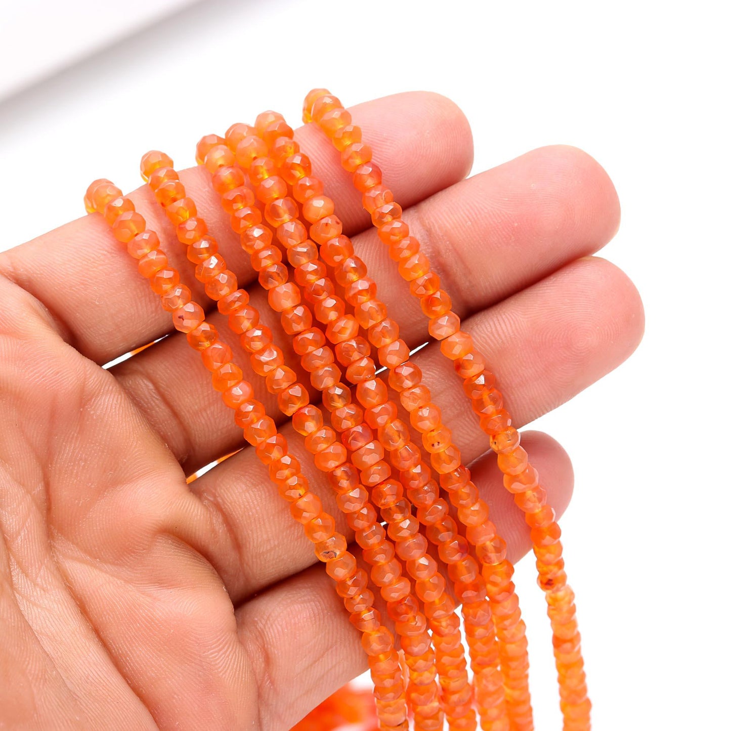 Carnelian Faceted Rondelle Beads Faceted Caroline Round Beads Carnelian Beads for Designer Jewelry Making Necklace & Bracelet