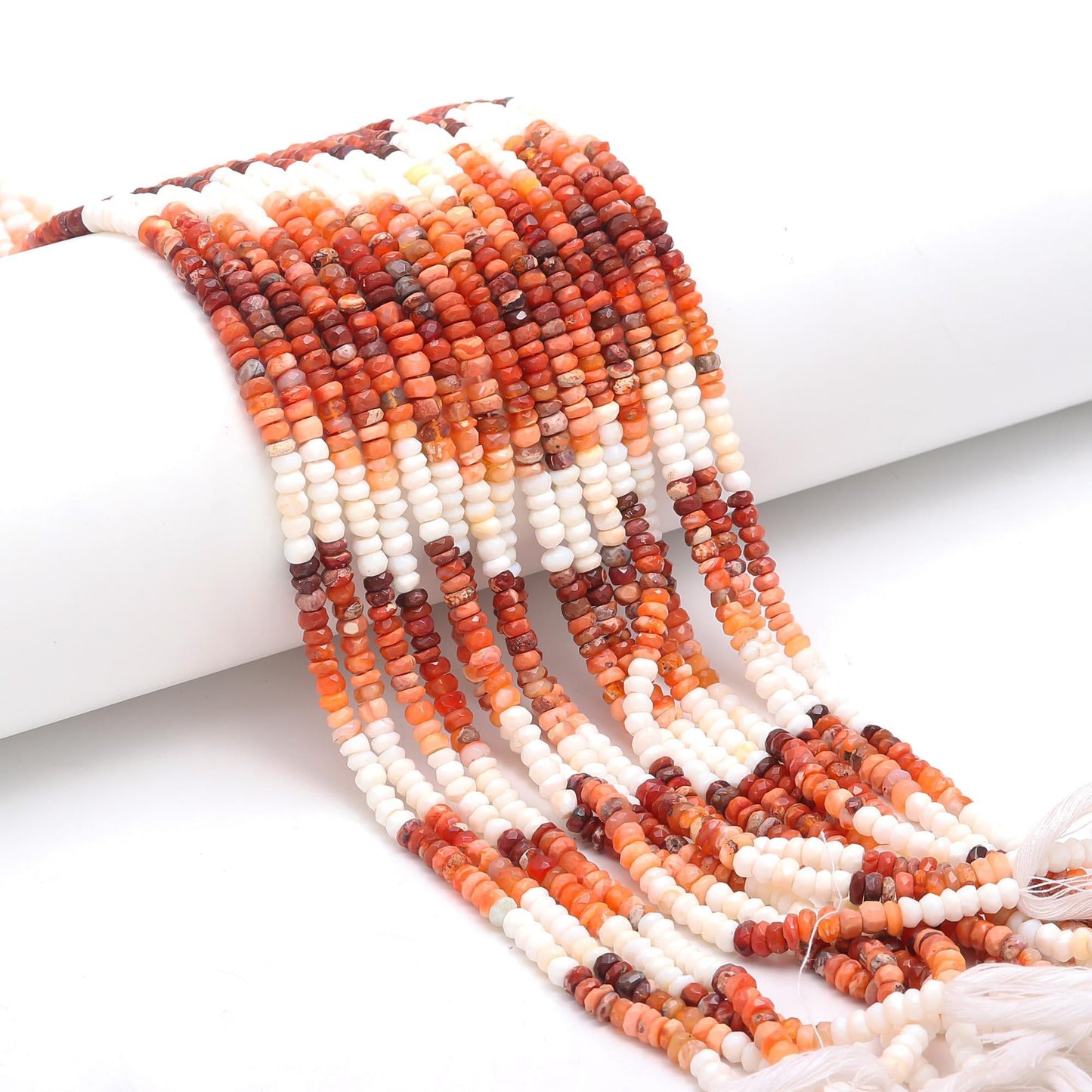 Natural Mexican Fire Opal Faceted Rondelle Beads 4.5 MM Mexican Fire Opal Beads for Handmade Designer Jewelry Making Craft & Bijoux Supplies
