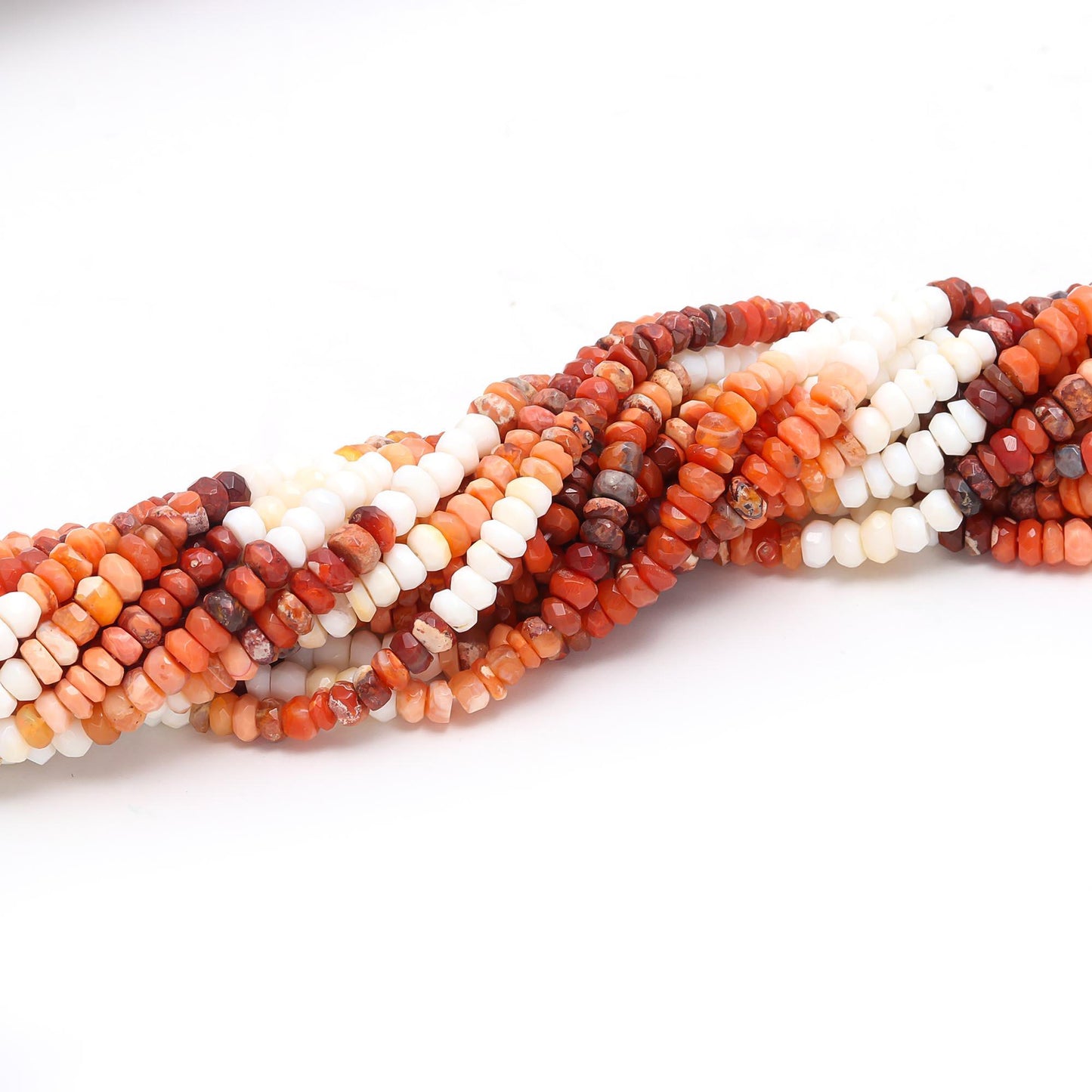Natural Mexican Fire Opal Faceted Rondelle Beads 4.5 MM Mexican Fire Opal Beads for Handmade Designer Jewelry Making Craft & Bijoux Supplies