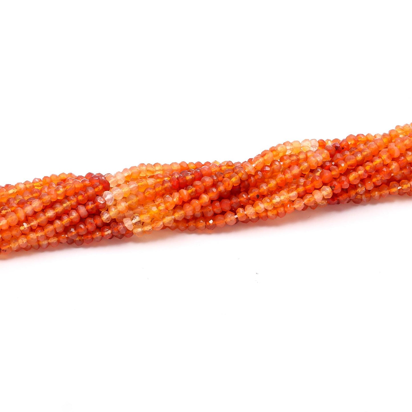 Carnelian Faceted Rondelle Beads 3MM Faceted Shaded Caroline Round Beads Natural Shaded Carnelian for Designer Jewelry Making Craft