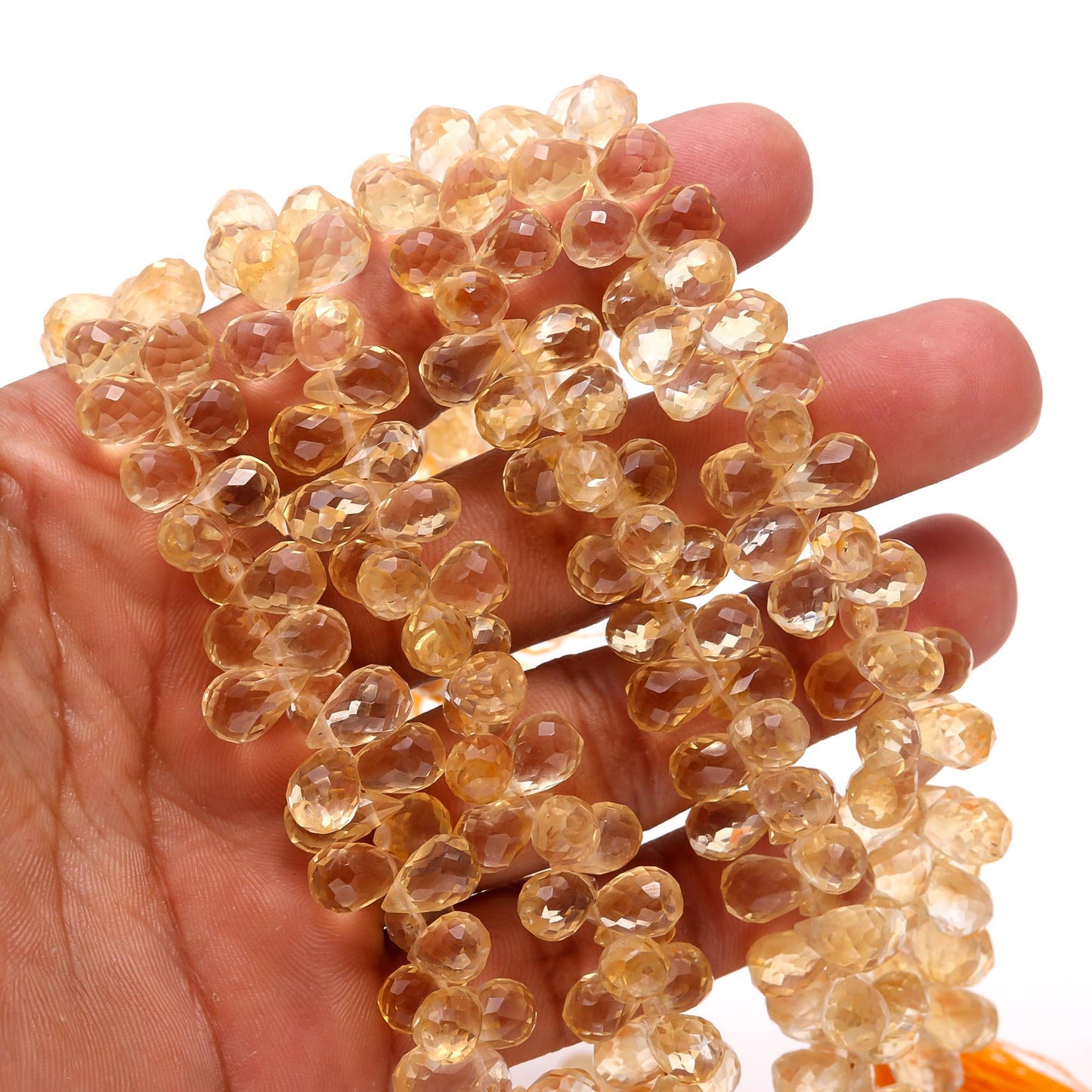 Citrine Faceted Teardrop Beads Natural 6x9 MM Tear Shape Faceted Briolettes for Designer Handmade Jewelry Necklace Pendant Earrings Making