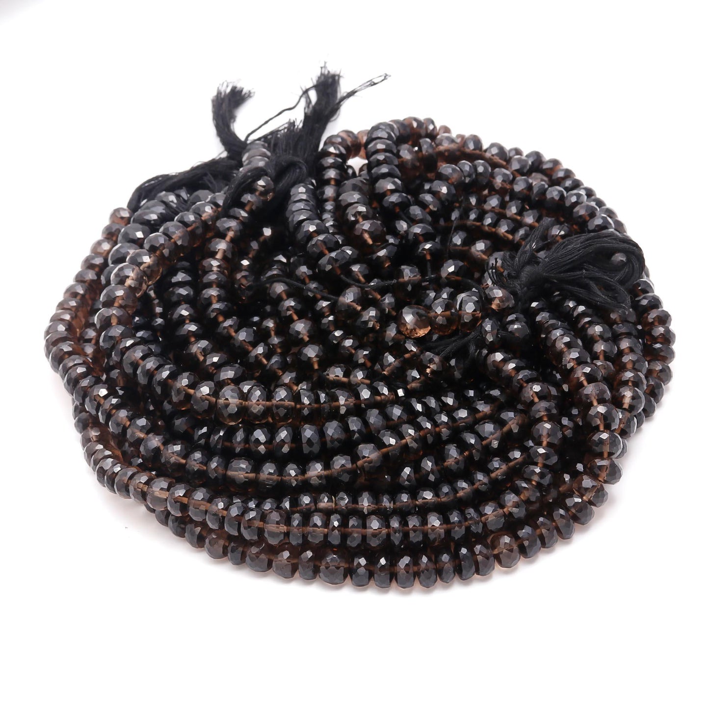 Smokey Quartz Faceted Rondelle Beads Natural Smokey Quartz Rondelle Beads Faceted Smokey Quartz Beads for Jewelry Making Necklace & Bracelet