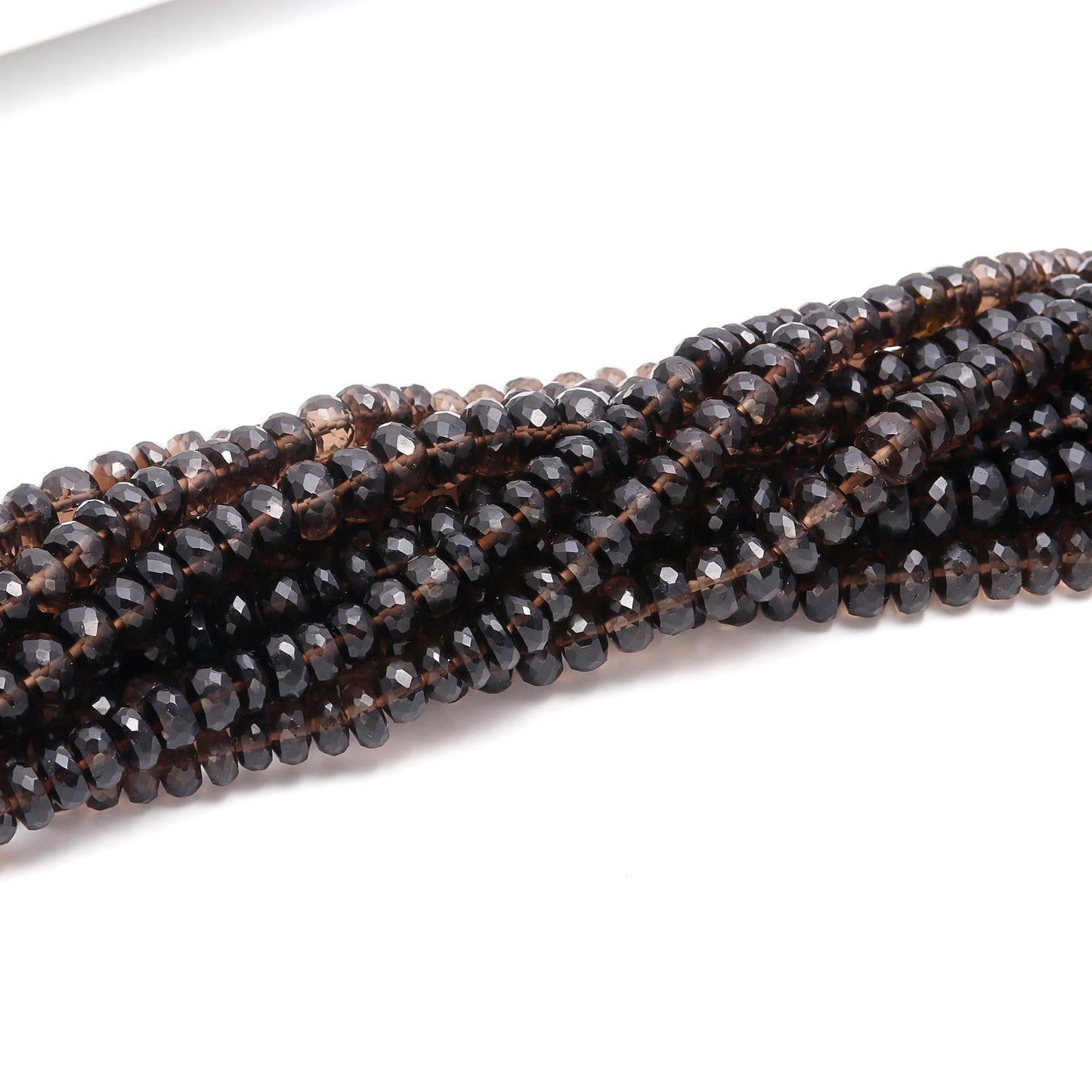 Smokey Quartz Faceted Rondelle Beads Natural Smokey Quartz Rondelle Beads Faceted Smokey Quartz Beads for Jewelry Making Necklace & Bracelet