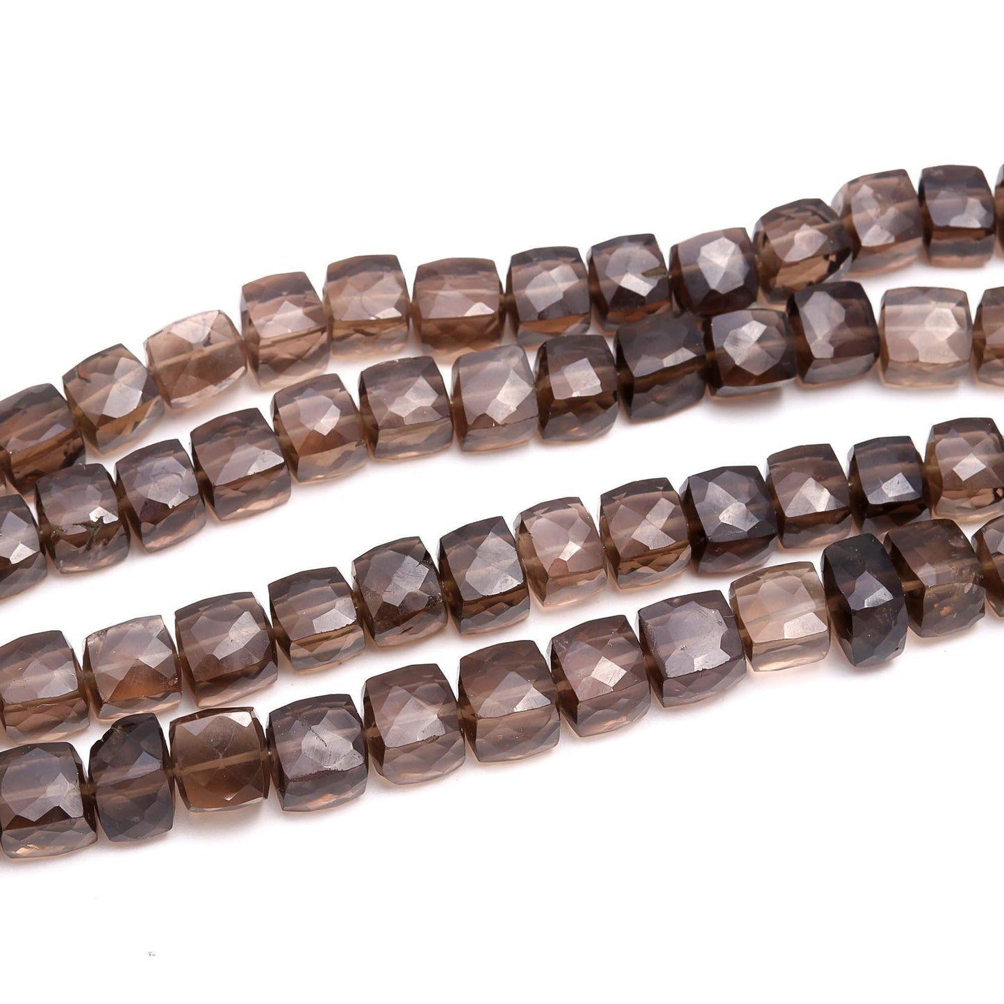 Smokey Faceted Cube Beads Smokey Cube Box Beads Faceted Smokey Cube Beads AAA Natural Smokey Cube Box Shape Beads for Jewelry Making Craft