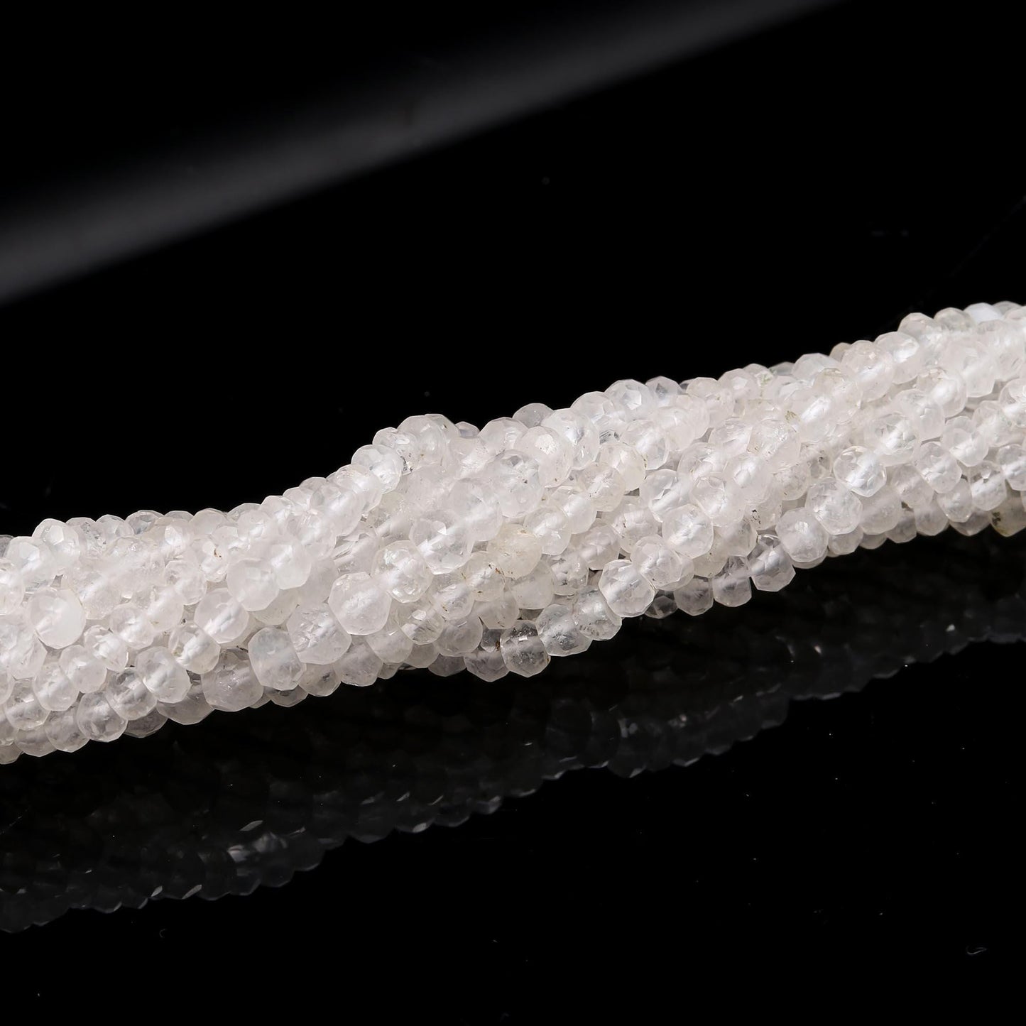 Cystal Quartz Faceted Rondelle Beads 3.5-4 MM Crystal Beads Natural Clear Crystal Rondelle Beads Faceted Crystal Beads for Jewelry Making