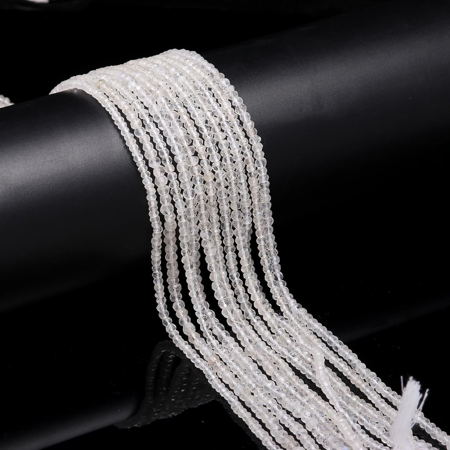 Cystal Quartz Faceted Rondelle Beads 3.5-4 MM Crystal Beads Natural Clear Crystal Rondelle Beads Faceted Crystal Beads for Jewelry Making