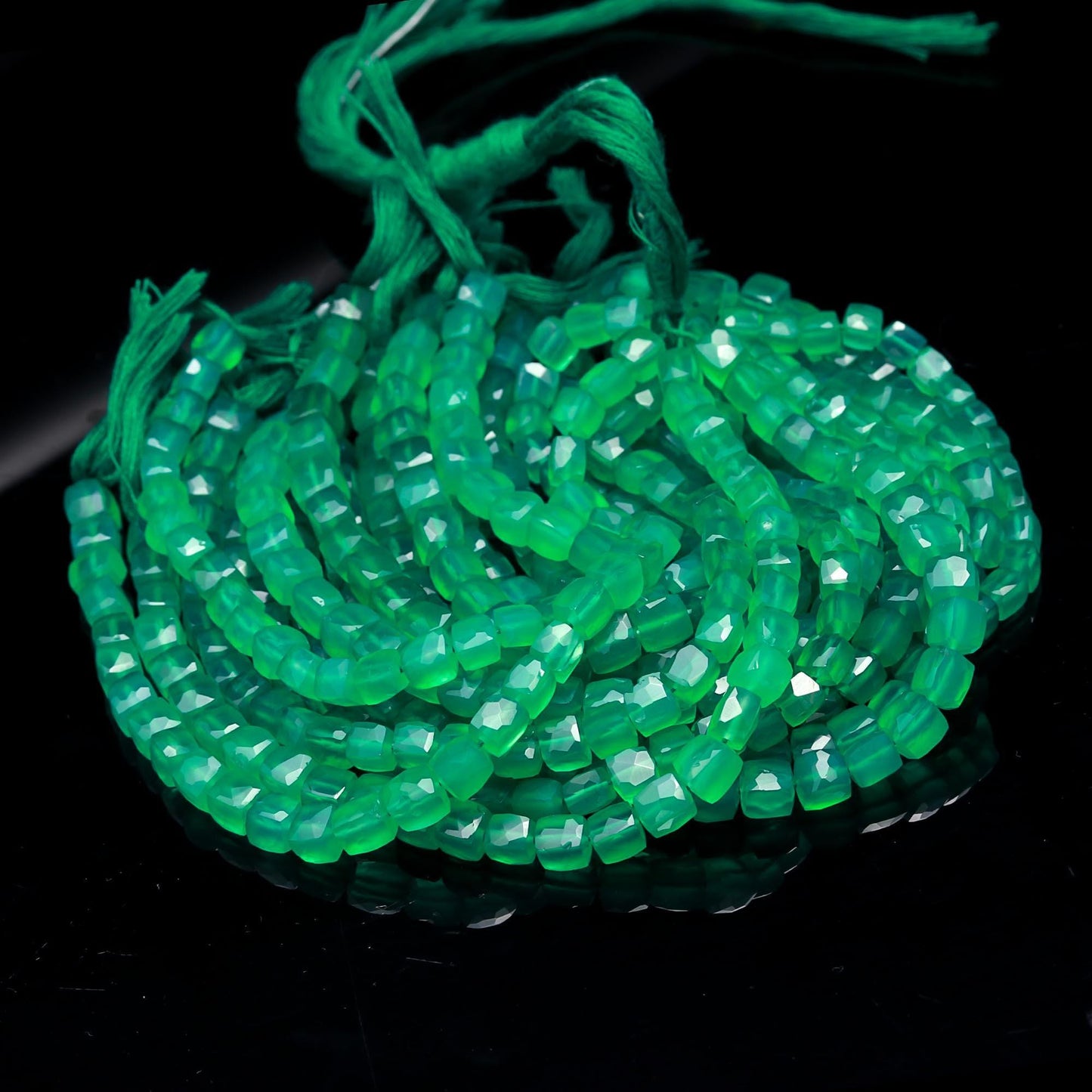 Green Onyx Faceted Cube Beads AAA Natural Green Onyx Cube Box Shape Beads Faceted Onyx Beads Cube Shape Beads for Jewelry Making Craft