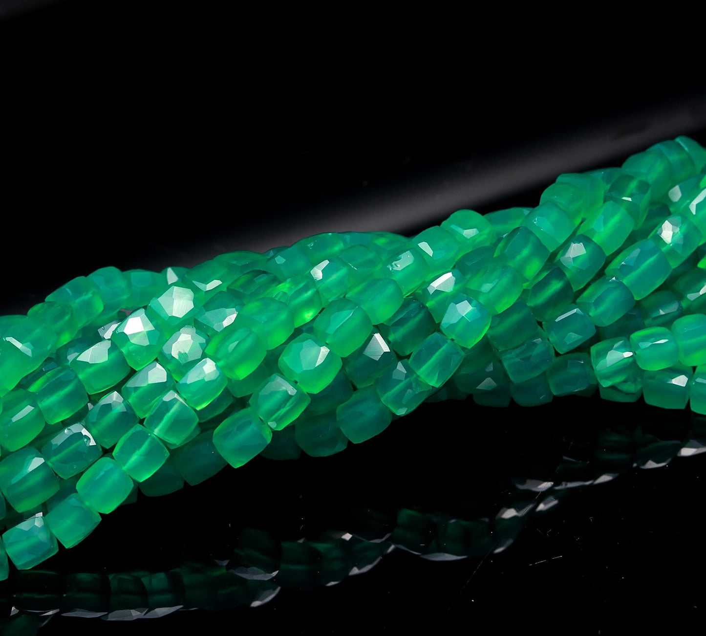 Green Onyx Faceted Cube Beads AAA Natural Green Onyx Cube Box Shape Beads Faceted Onyx Beads Cube Shape Beads for Jewelry Making Craft