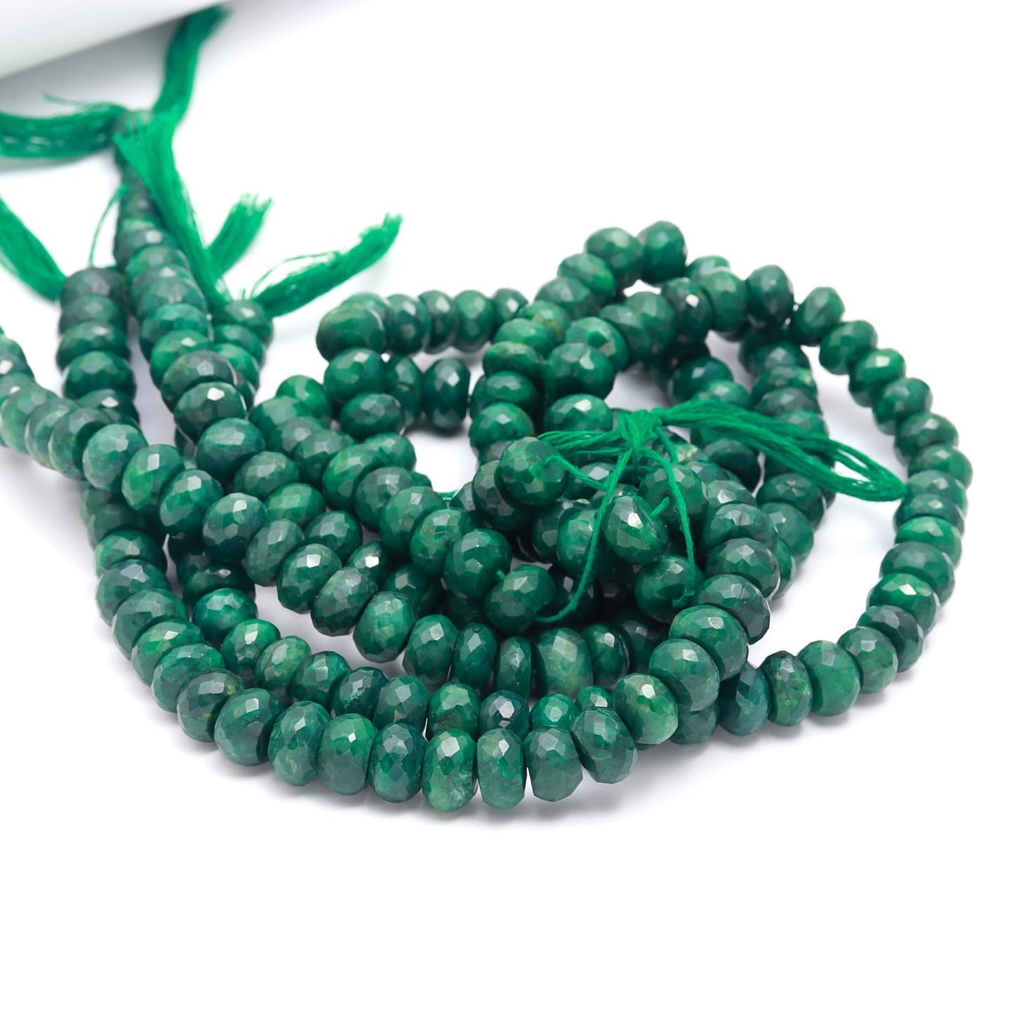 Emerald Faceted Rondelle Beads Natural Emerald Rondelle Beads Faceted Emerald Beads for Handmade Designer Jewelry Necklace Making Craft