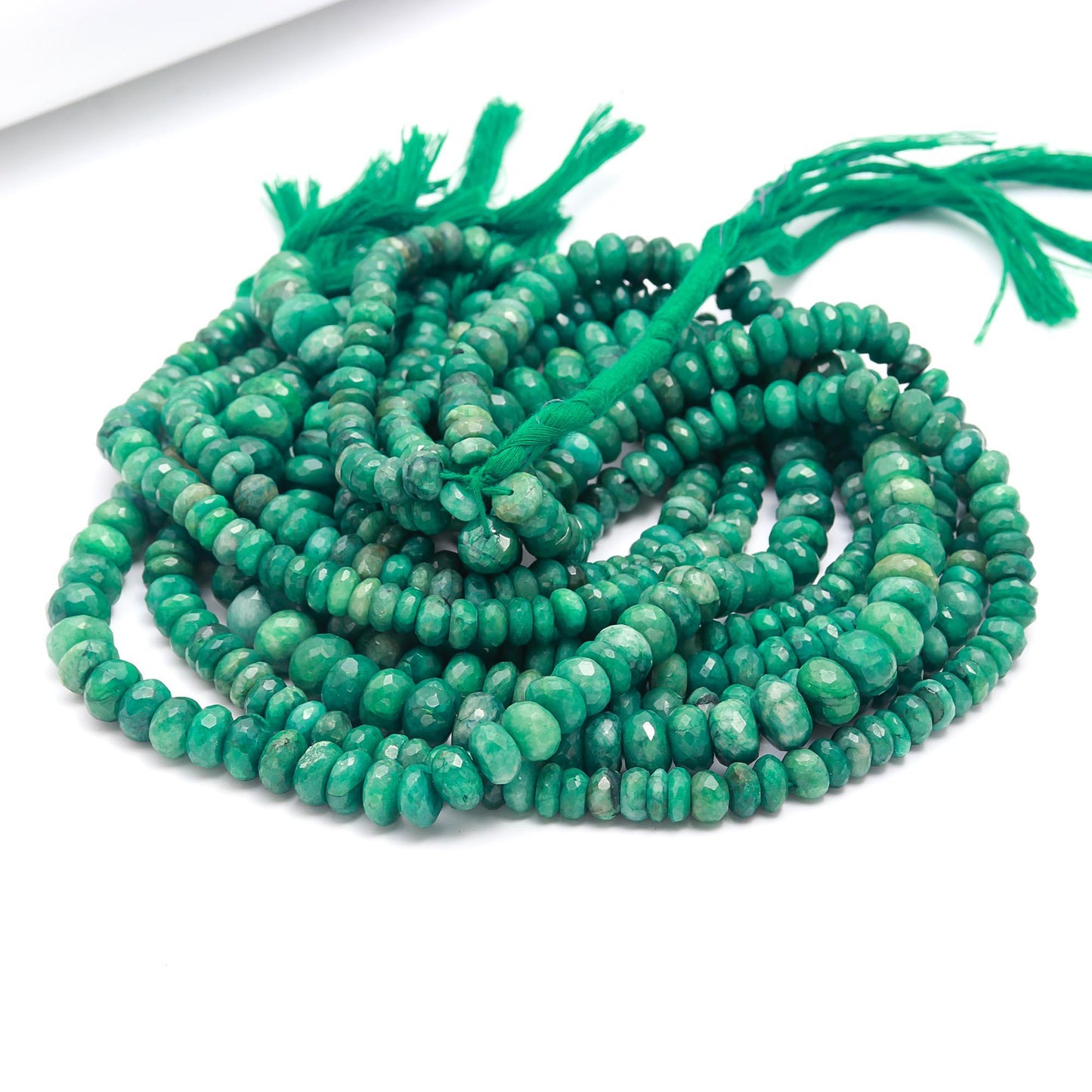 Emerald Faceted Rondelle Beads Natural Emerald Rondelle Beads Faceted Emerald Beads for Designer Handmade Jewelry Necklace Making Craft