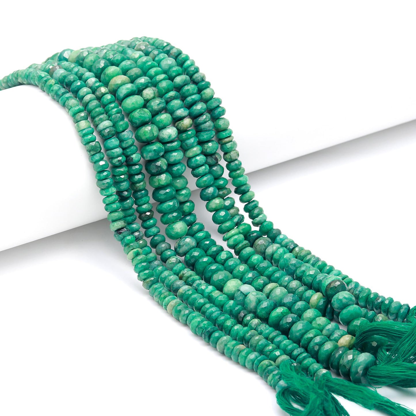 Emerald Faceted Rondelle Beads Natural Emerald Rondelle Beads Faceted Emerald Beads for Designer Handmade Jewelry Necklace Making Craft