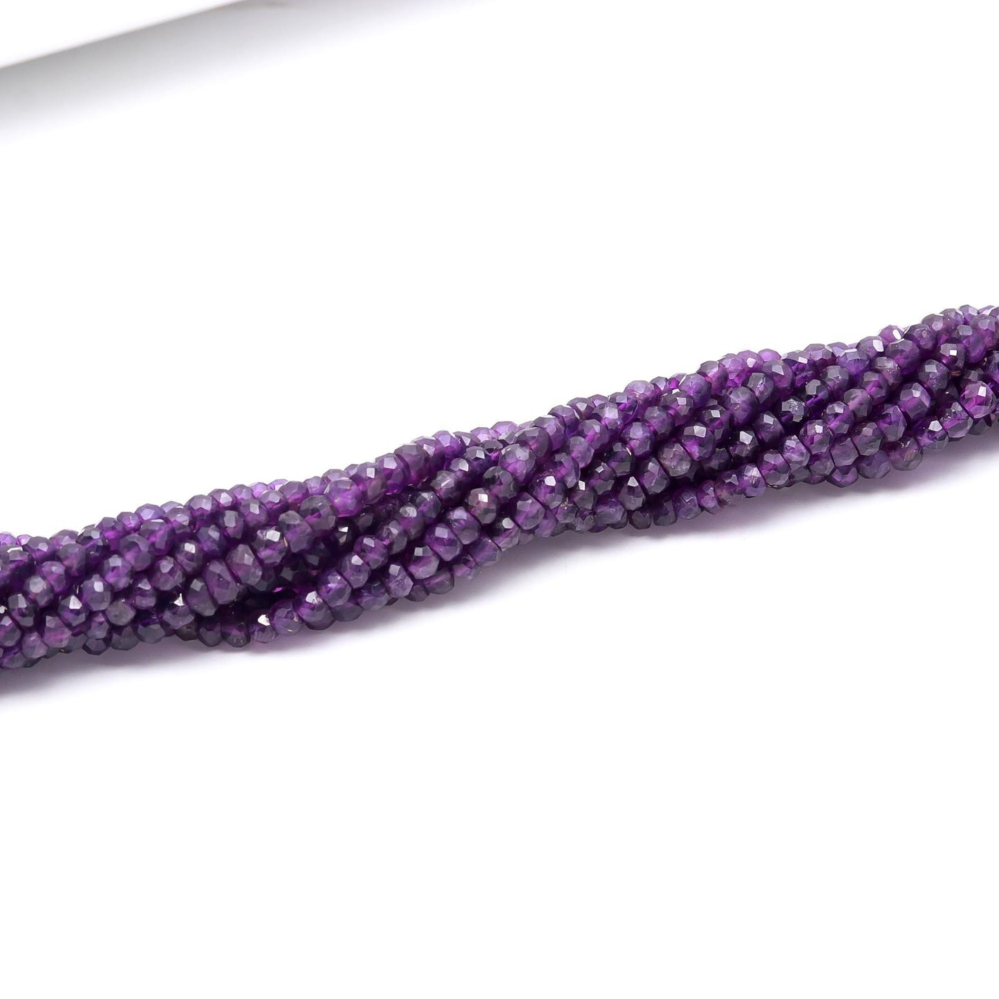Amethyst Faceted Rondelle Beads 4-4.5 MM Natural African Amethyst Rondelle Beads Faceted Blue Amethyst Rondelle Beads for Jewelry Making