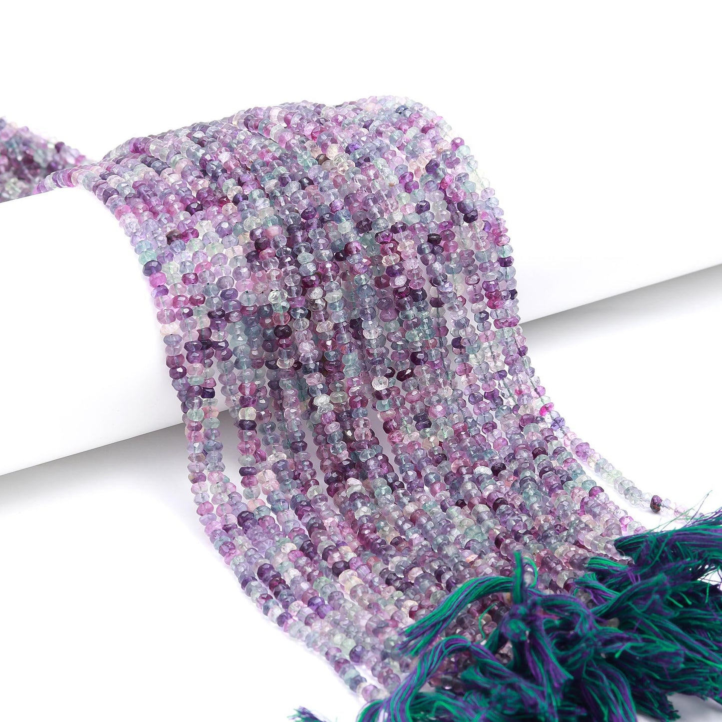 Multi Fluorite Faceted Rondelle Beads Multi Fluorite Beads Natural Fluorite Rondelle Beads 4-5 MM Fluorite Rondelle Smooth Beads for Jewelry