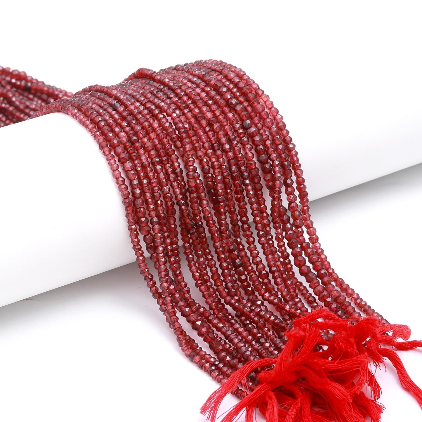AAA Natural Mozambique Garnet Faceted Rondelle Beads, 4 MM Garnet Rondelle Rondelle Beads, Natural Garnet Rondelle Beads for Jewelry Making