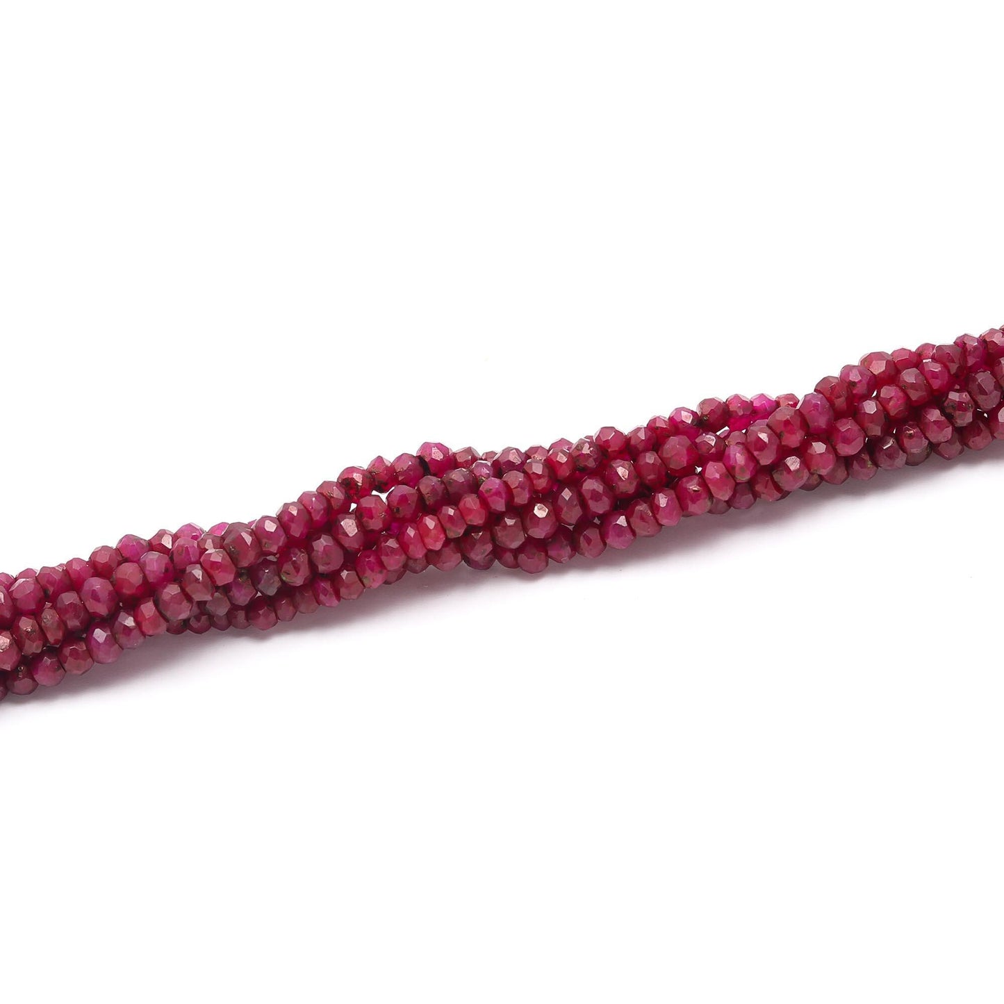 Ruby Faceted Rondelle Beads 4 MM Ruby Corundum Beads Ruby Faceted Beads 13" Strand for Handmade Designer Jewelry Making Craft Supplies