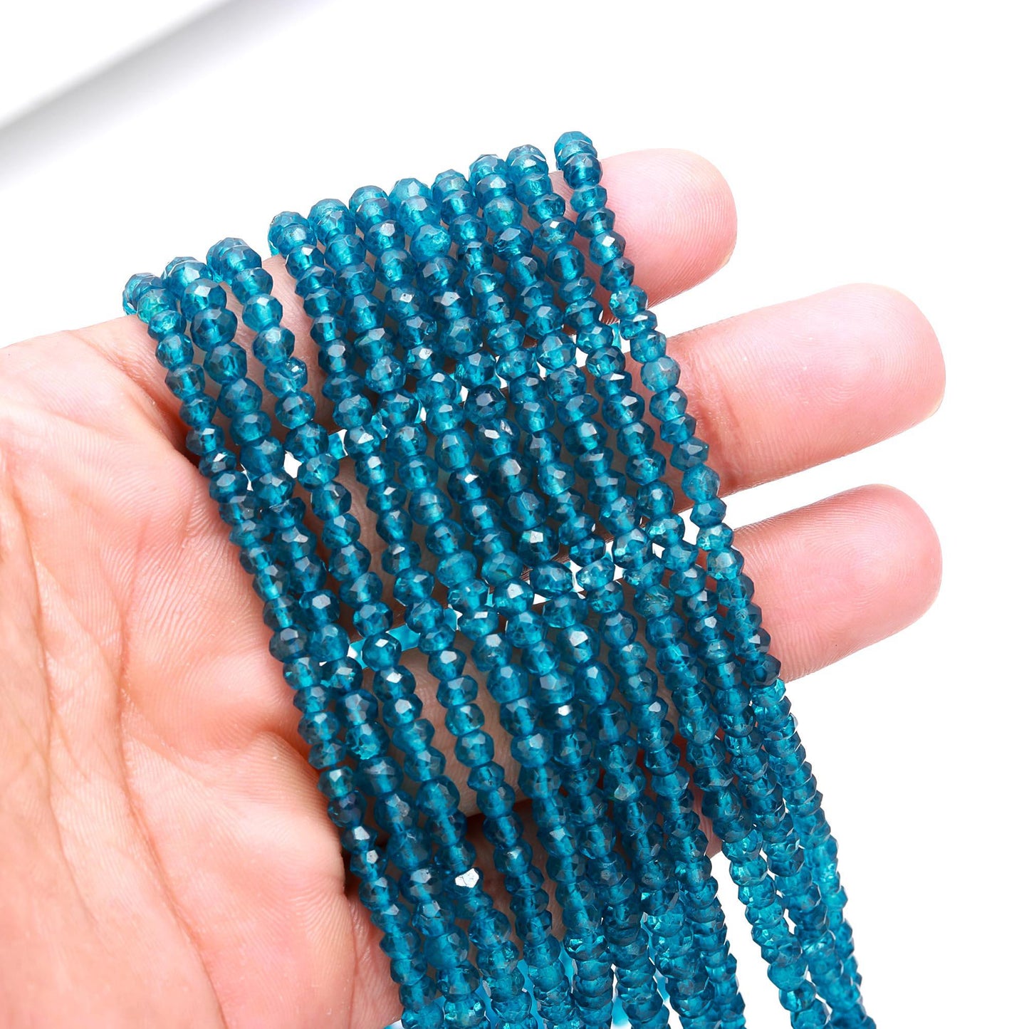 London Blue Topaz Faceted Rondelle Beads 4-4.5 MM London Blue Topaz Beads for Handmade Designer Jewelry Necklace Bracelet Making Craft & Art