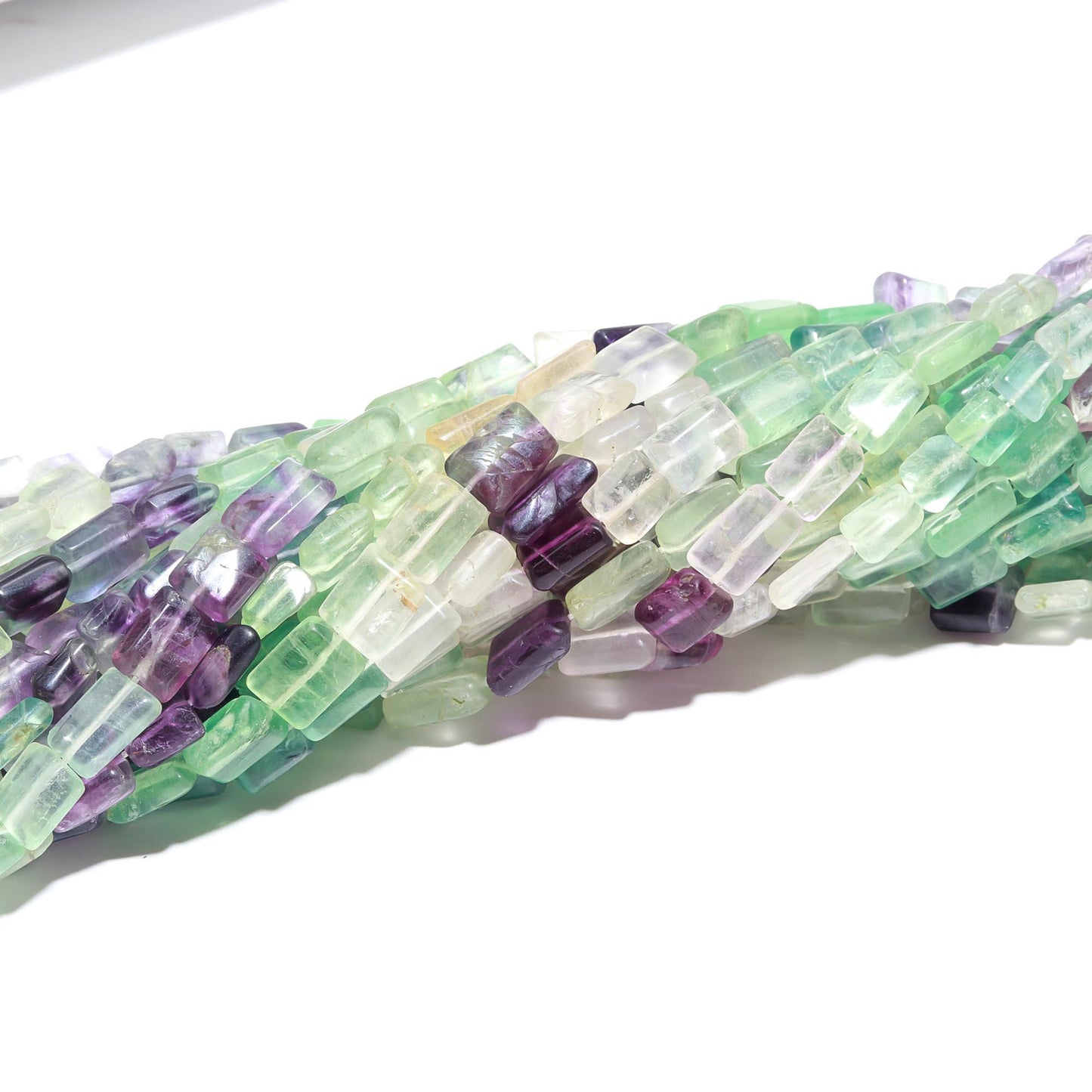 4 Strands Multi Fluorite Beads Natural Multi Fluorite Chiclet Shape for Fancy Handmade Designer Jewelry Necklace Pendant Earrings Making