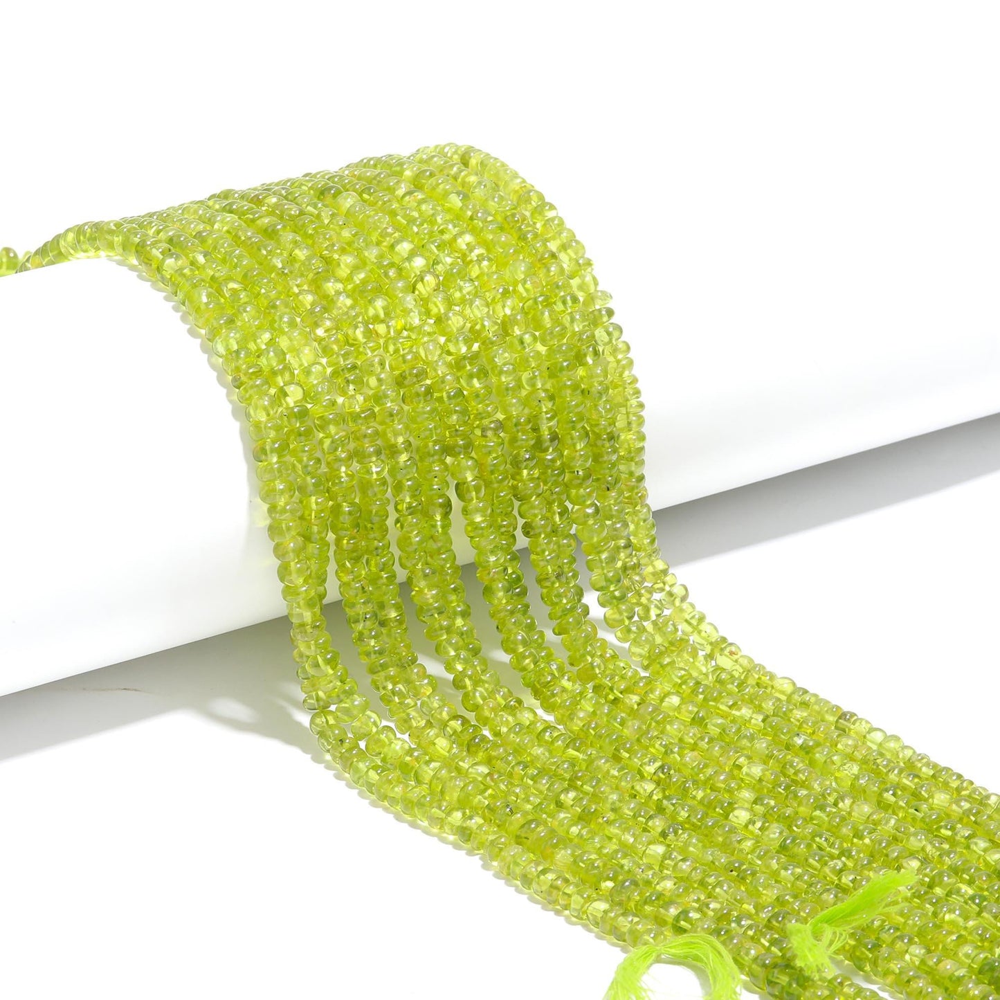 AAA Peridot smooth Rondelle Beads, 5.5-6.5 MM Peridot Rondelle Beads, 13 Inch Plain Peridot Rondelle Beads for Jewelry Making