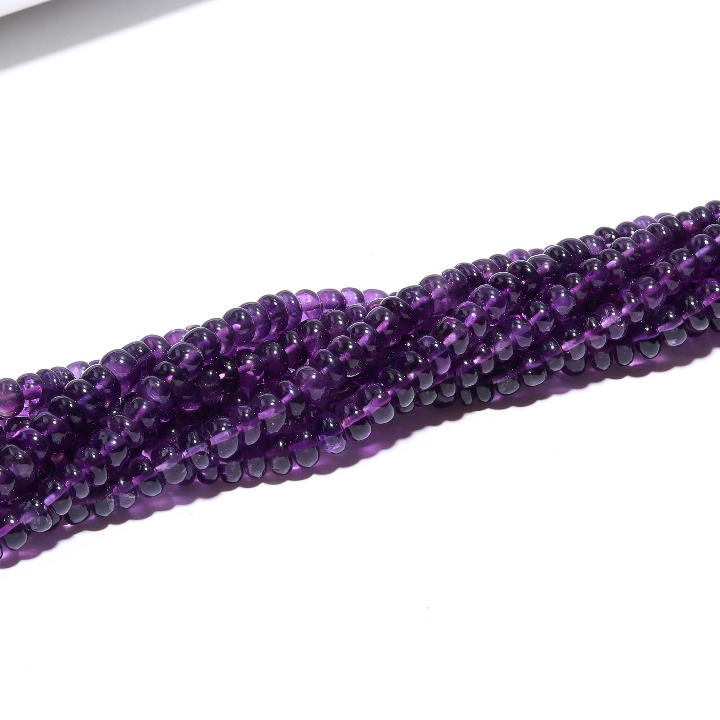 AAA Natural Amethyst Smooth Rondelle Beads, Blue Amethyst Rondelle Bead, Amethyst Rondelle Smooth Bead, 7-8 MM Plain Amethyst Rondelle Bead
