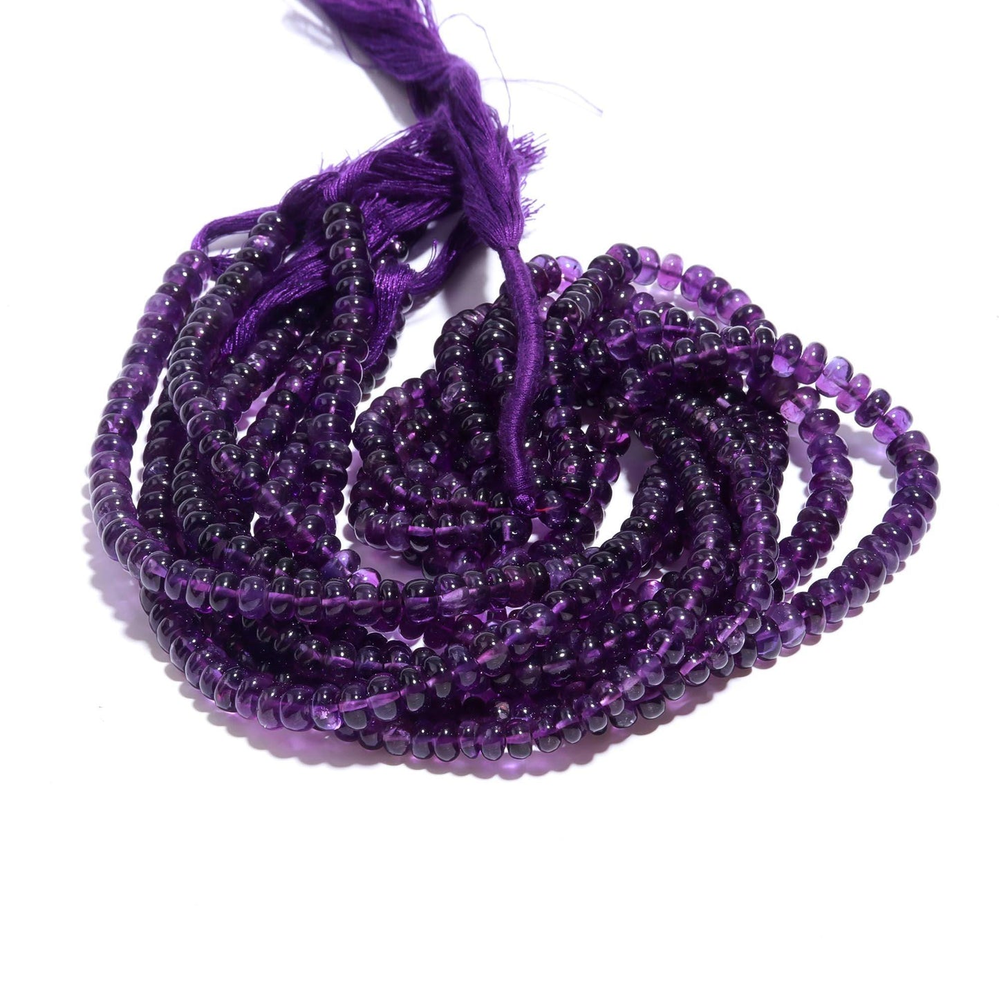 AAA Natural Amethyst Smooth Rondelle Beads, Blue Amethyst Rondelle Bead, Amethyst Rondelle Smooth Bead, 7-8 MM Plain Amethyst Rondelle Bead