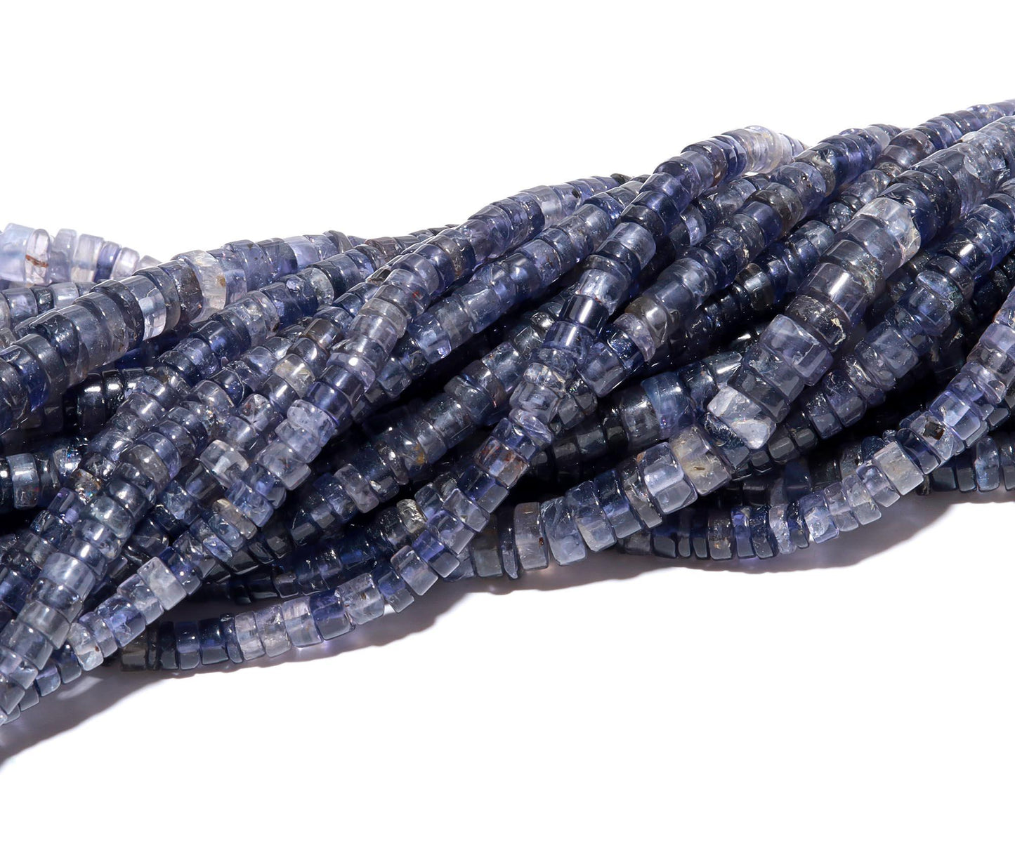 Iolite Heishi Washer Beads Excellent Quality Natural Iolite Washer Beads 16 Inch Smooth Washer Iolite Beads Natural Beads for Her Jewelry