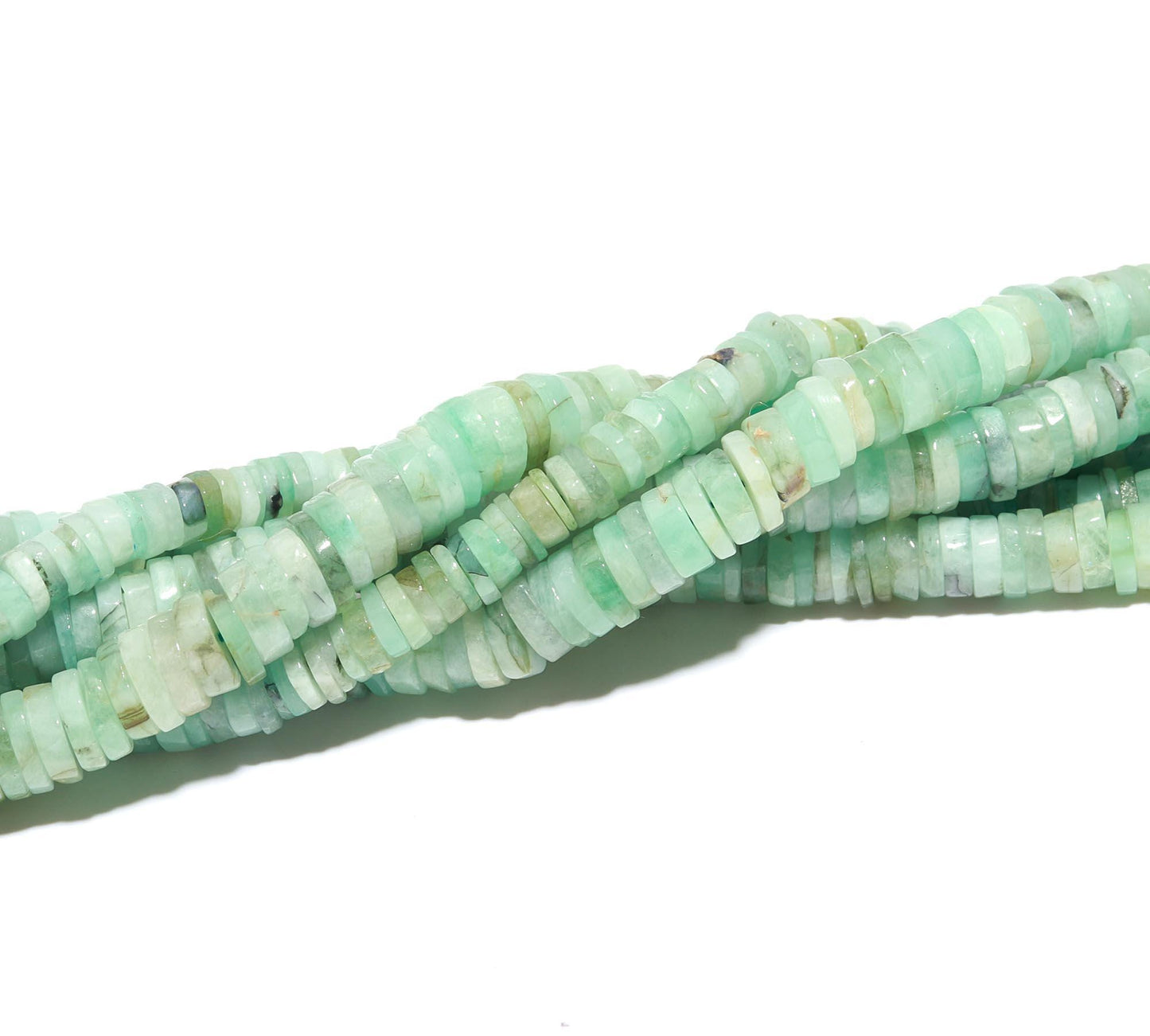 Emerald Heishi Washer Beads Natural Light Green Color Emerald Heishi Washer Bead AAA Quality 16 Inch Heishi Washer Emerald Beads for Jewelry