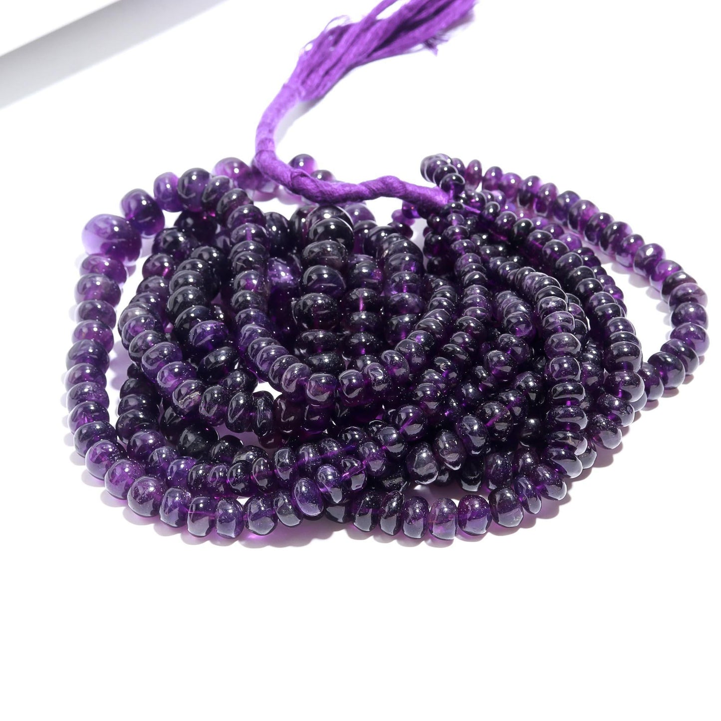 Amethyst Smooth Rondelle Beads Deep Blue Amethyst Rondelle Beads Natural African Amethyst Rondelle Smooth Beads Necklace for Jewelry Making