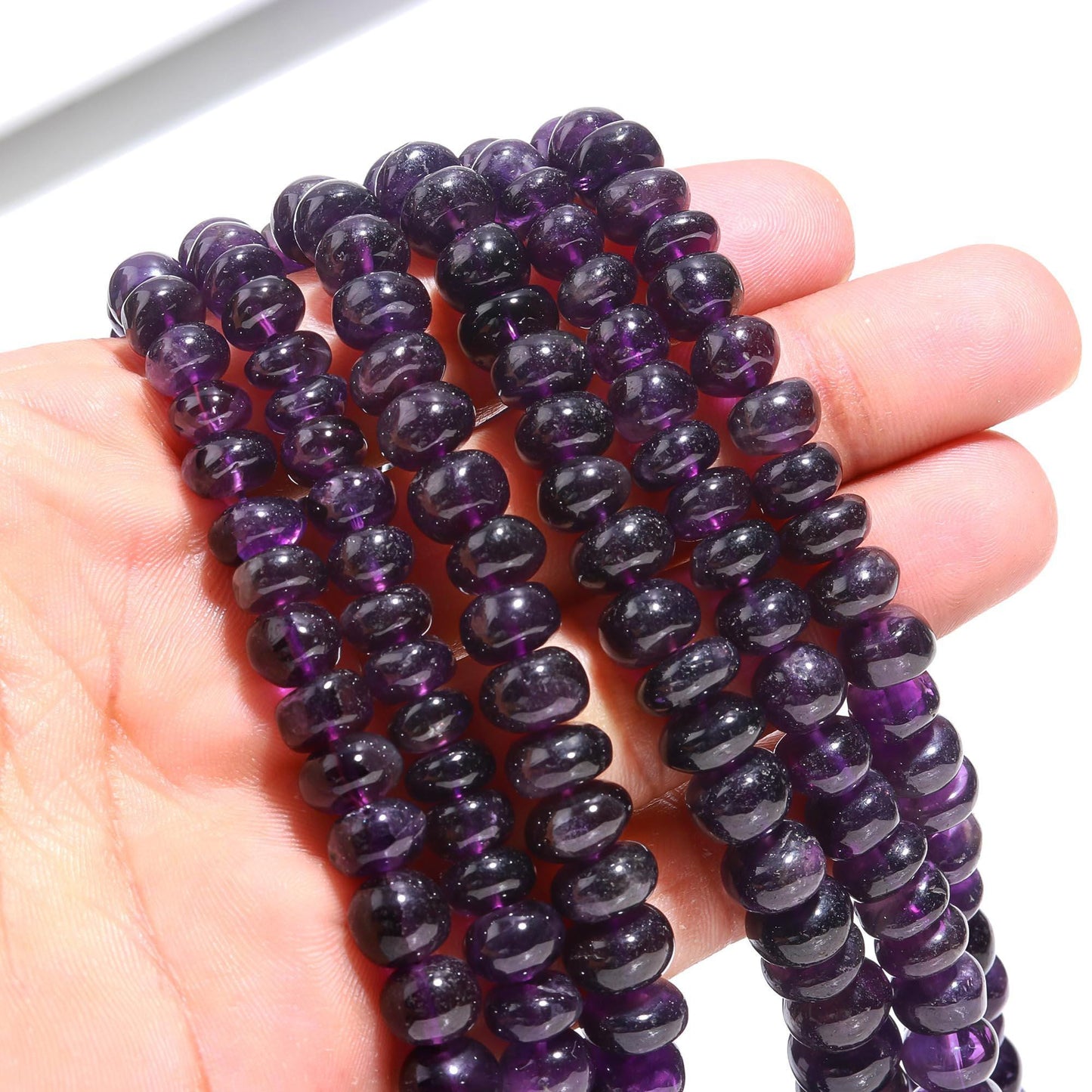 Amethyst Smooth Rondelle Beads Deep Blue Amethyst Rondelle Beads Natural African Amethyst Rondelle Smooth Beads Necklace for Jewelry Making
