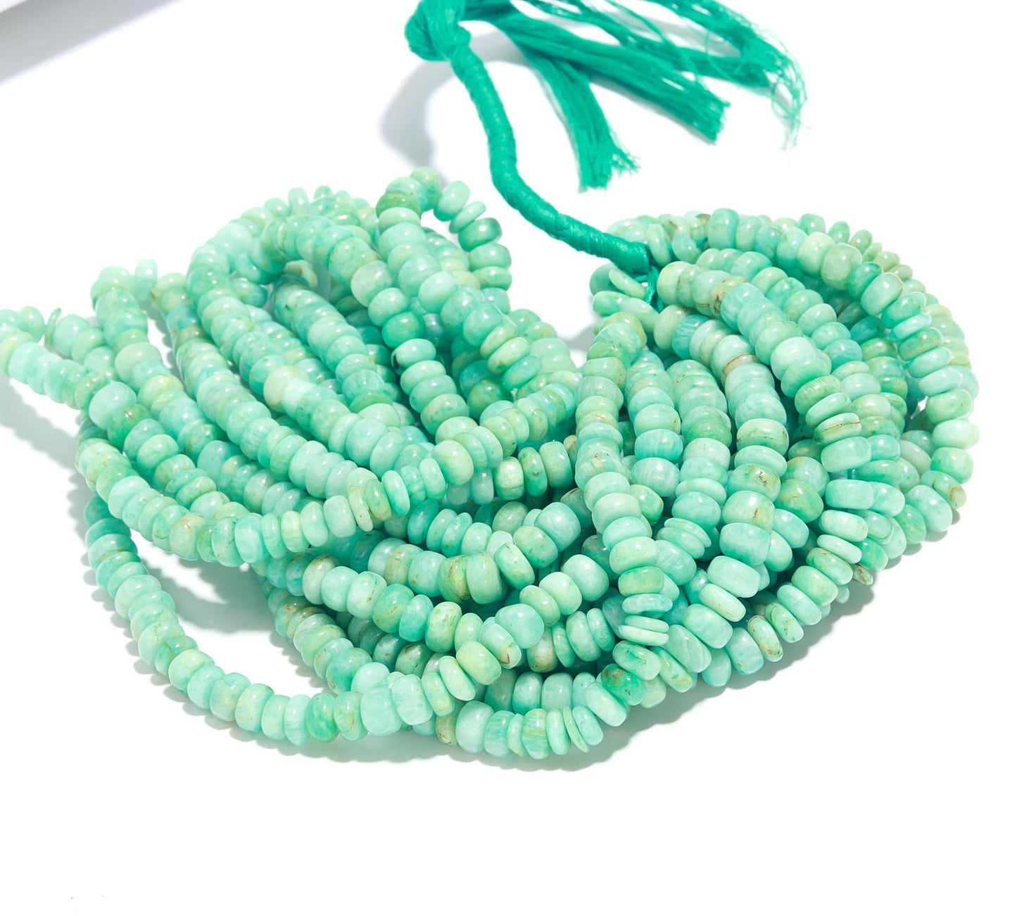 Amazonite Smooth Rondelle Beads Natural Amazonite Rondelle Beads Smooth Amazonite Beads for Designer Handmade Jewelry Making Craft