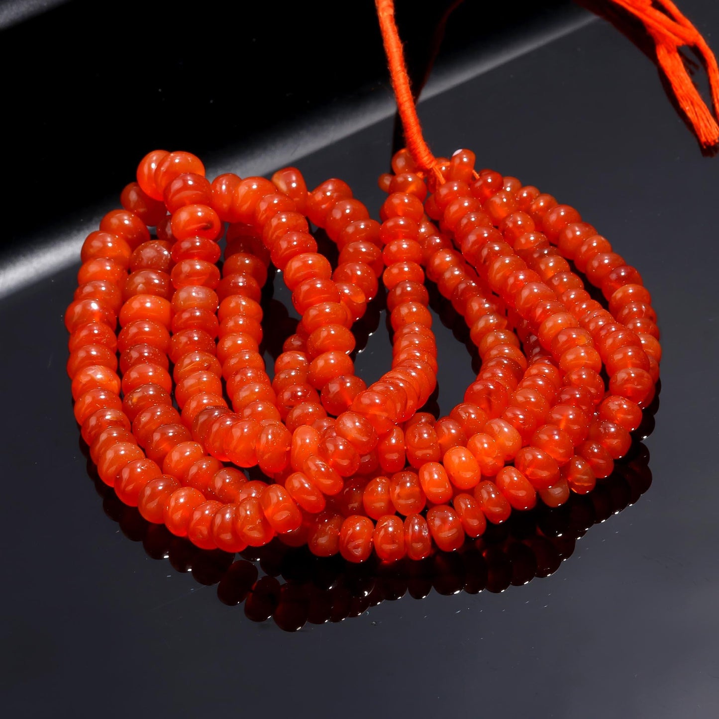 Carnelian Smooth Rondelle Beads Natural Smooth Carnelian Round Beads Caroline Round Beads for Jewelry Making Necklace & Bracelet Craft