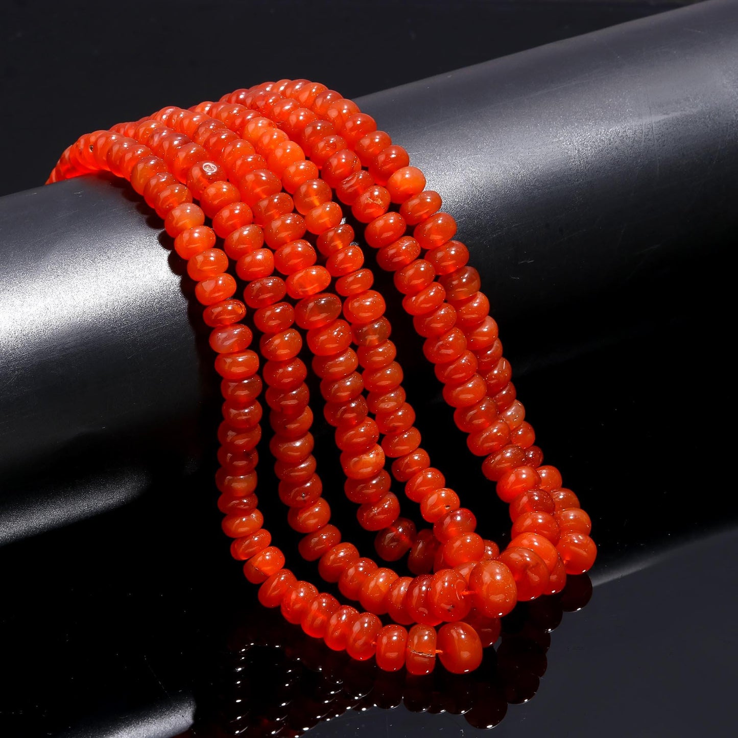 Carnelian Smooth Rondelle Beads Natural Smooth Carnelian Round Beads Caroline Round Beads for Jewelry Making Necklace & Bracelet Craft
