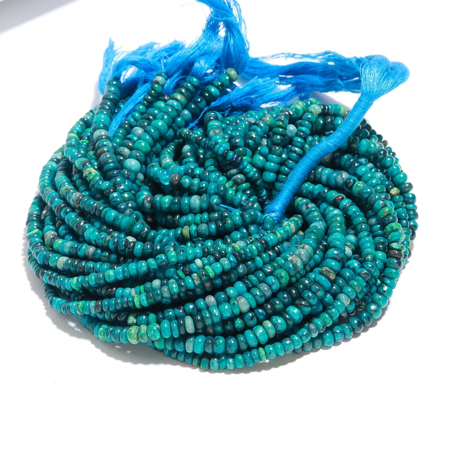 Chrysocolla Smooth Rondelle Beads Natural Chrysocolla Rondelle Beads Smooth Chrysocolla Beads for Designer Jewelry Making Craft & Reselling