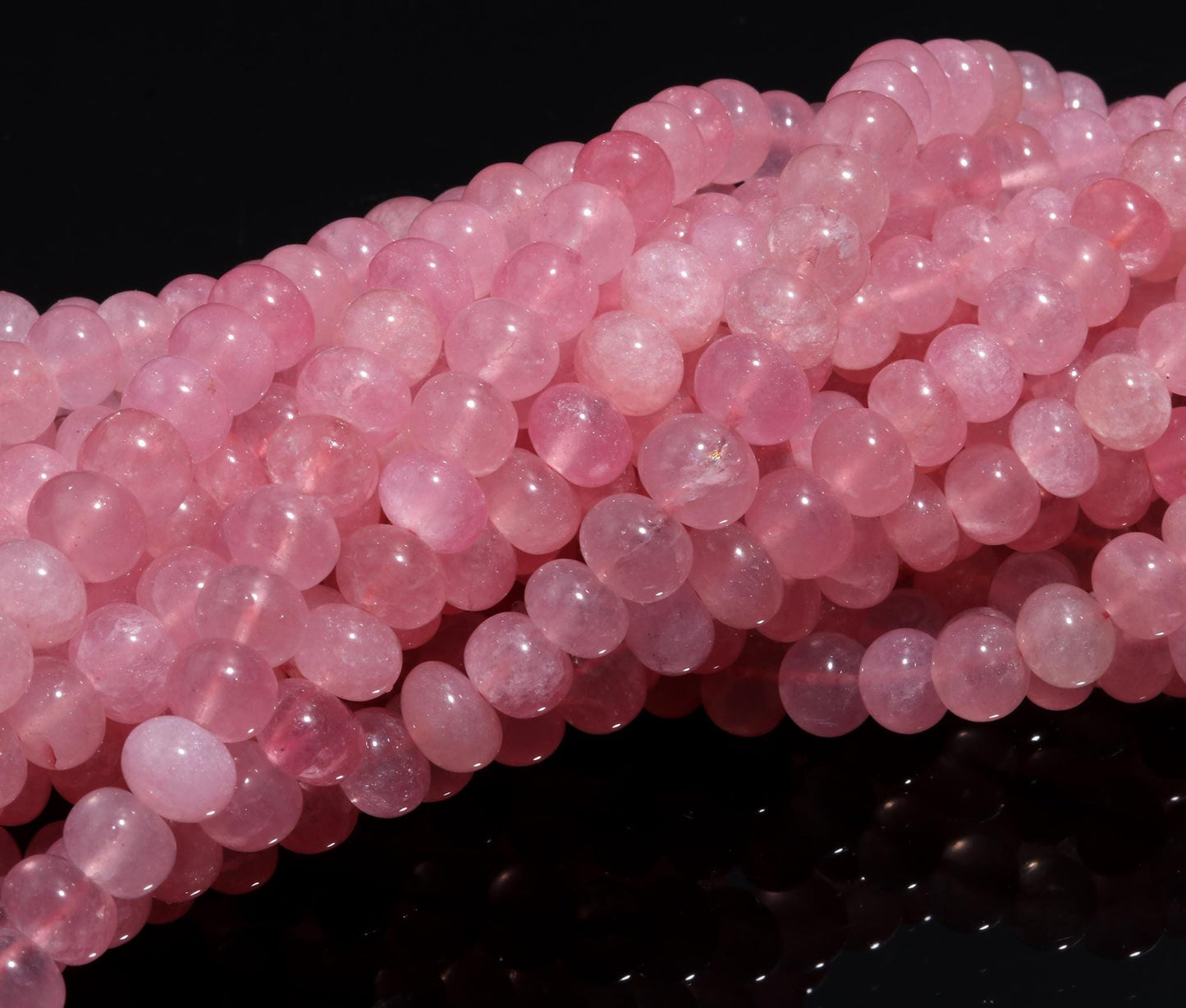 Pink Quartz Smooth Rondelle Natural Quartz 7 MM - 10 MM Pink Dyed Quartz Smooth Rondelle Beads for Handmade Jewelry Making Craft & Supplies