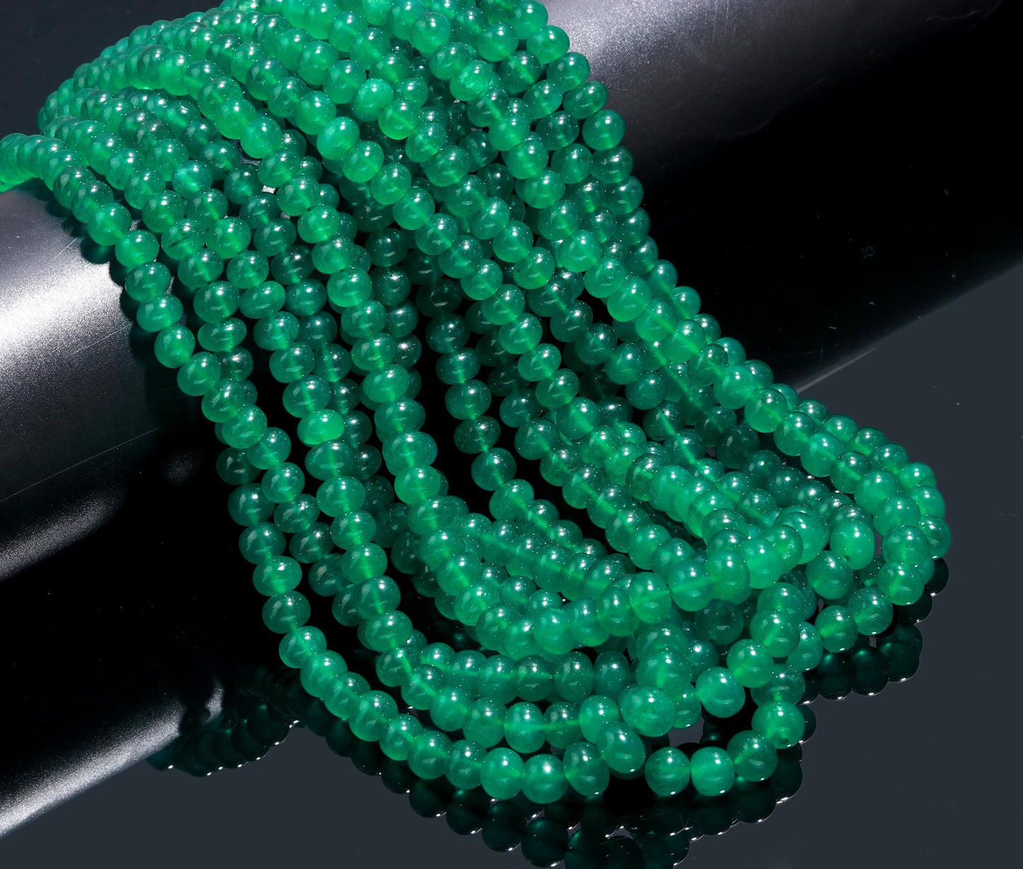 Green Quartz Smooth Rondelle Natural Quartz 7 MM - 10 MM Green Dyed Quartz Smooth Rondelle Bead for Handmade Jewelry Making Craft & Supplies