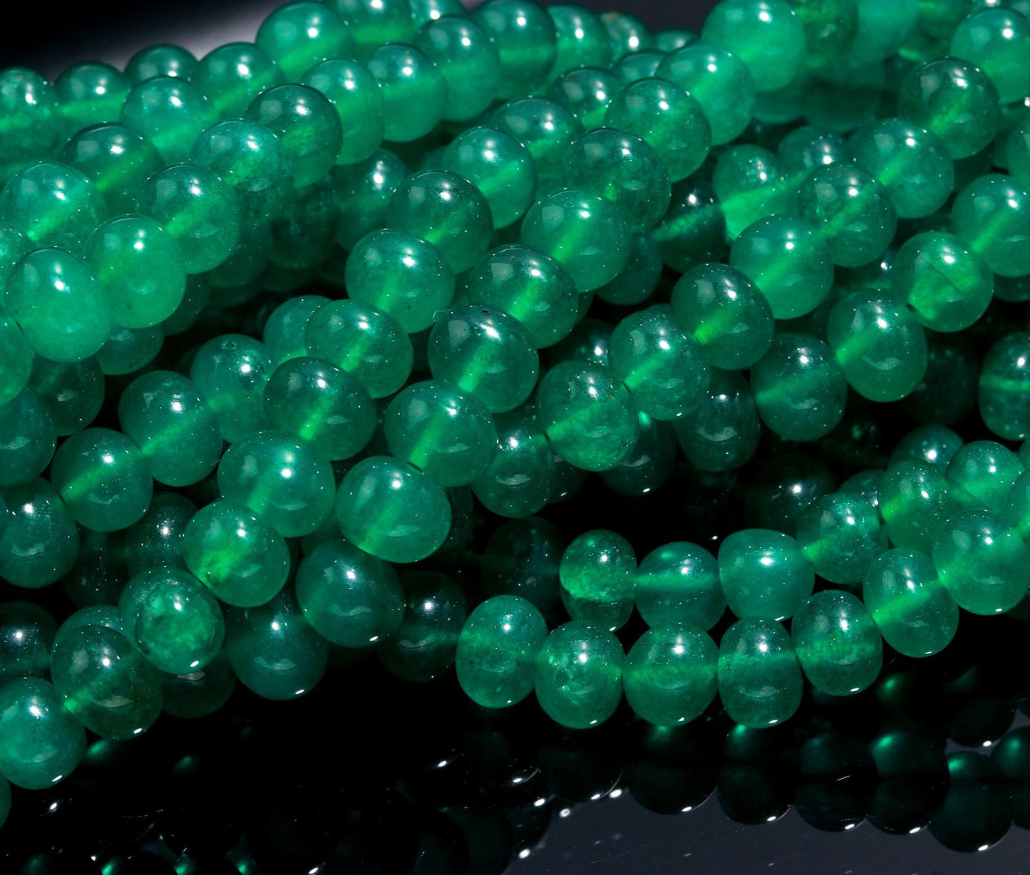 Green Quartz Smooth Rondelle Natural Quartz 7 MM - 10 MM Green Dyed Quartz Smooth Rondelle Bead for Handmade Jewelry Making Craft & Supplies