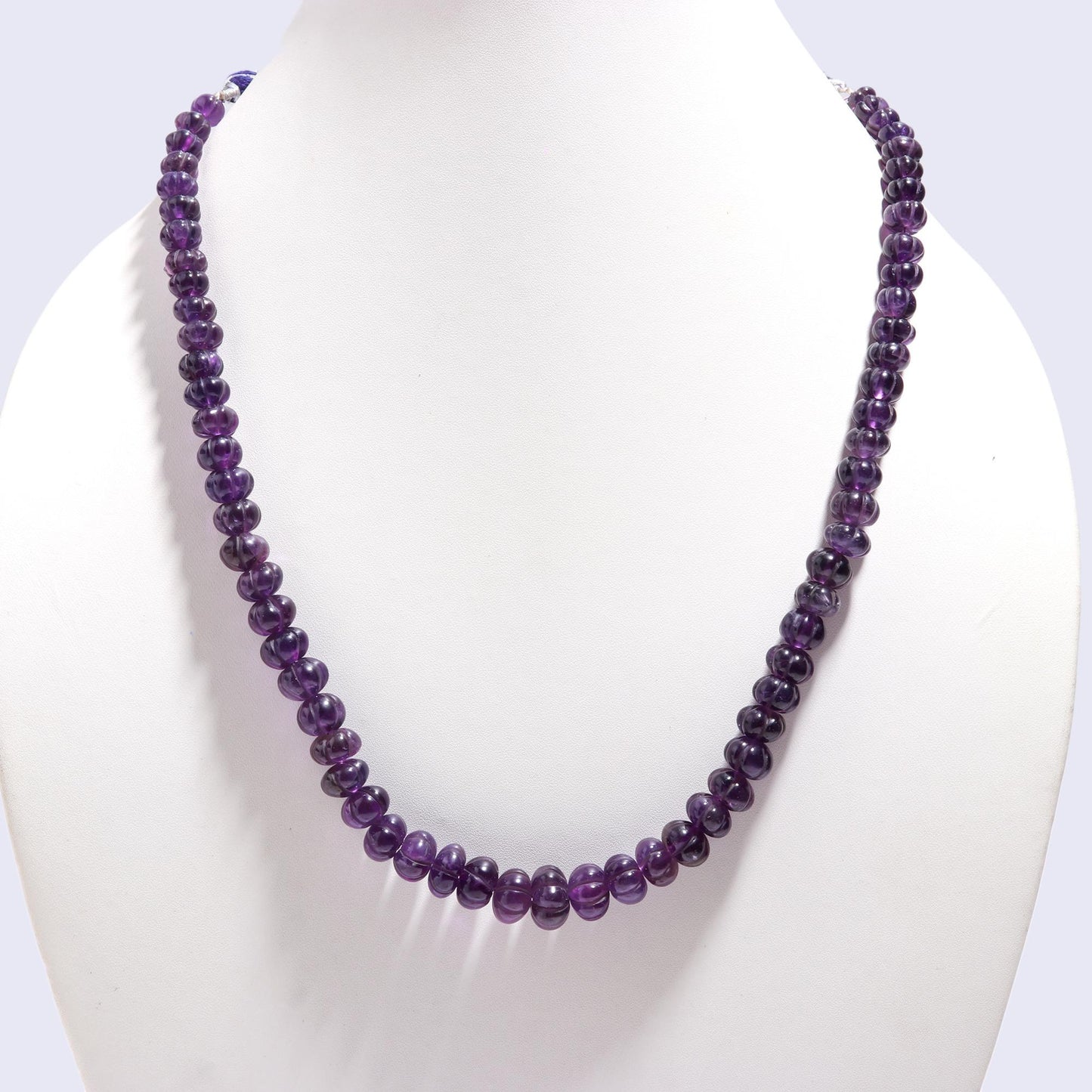 3 Strand Amethyst Pumpkin Hand Curved Beads AAA+ Natural Amethyst Watermelon Hand Carved Beads Necklace for Jewelry with adjustable clasp