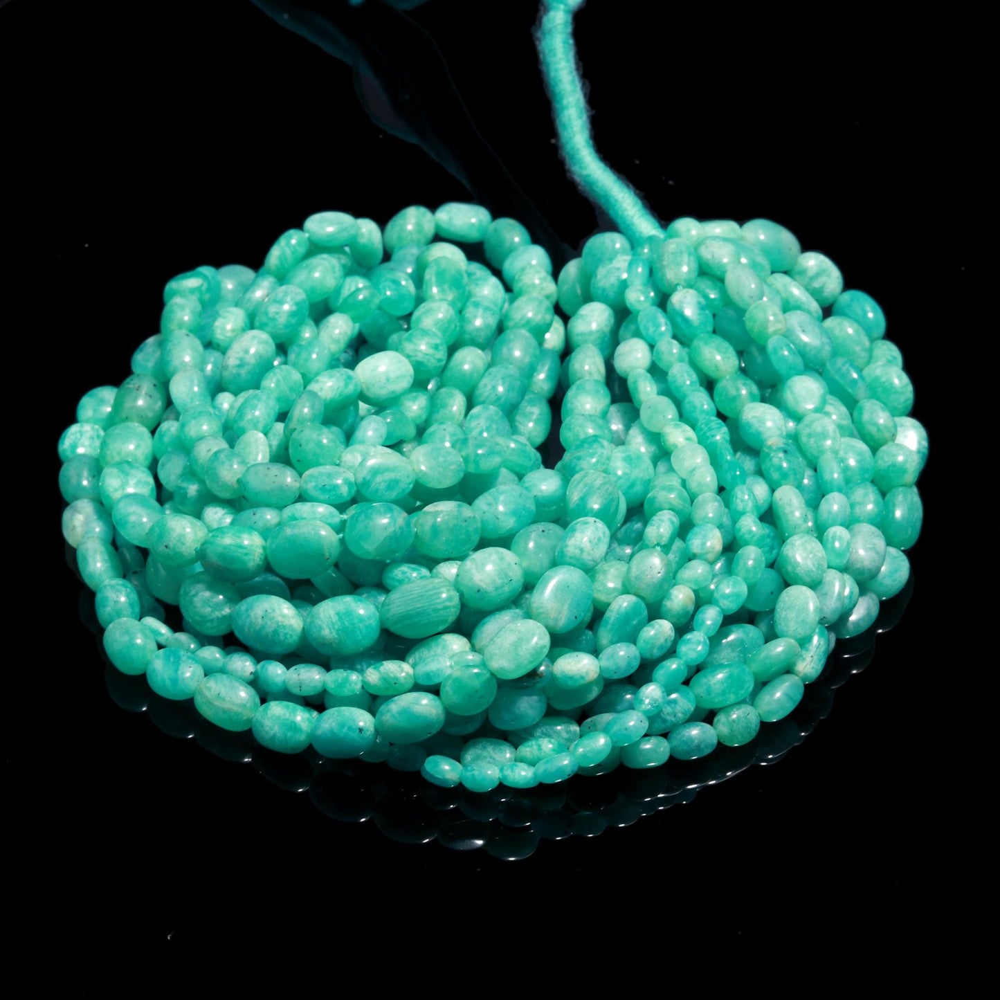 Natural Amazonite Smooth Oval Beads Amazonite Oval Beads Sky Blue Amazonite Gemstone Beads for Handmade Designer Jewelry Making Craft & Art
