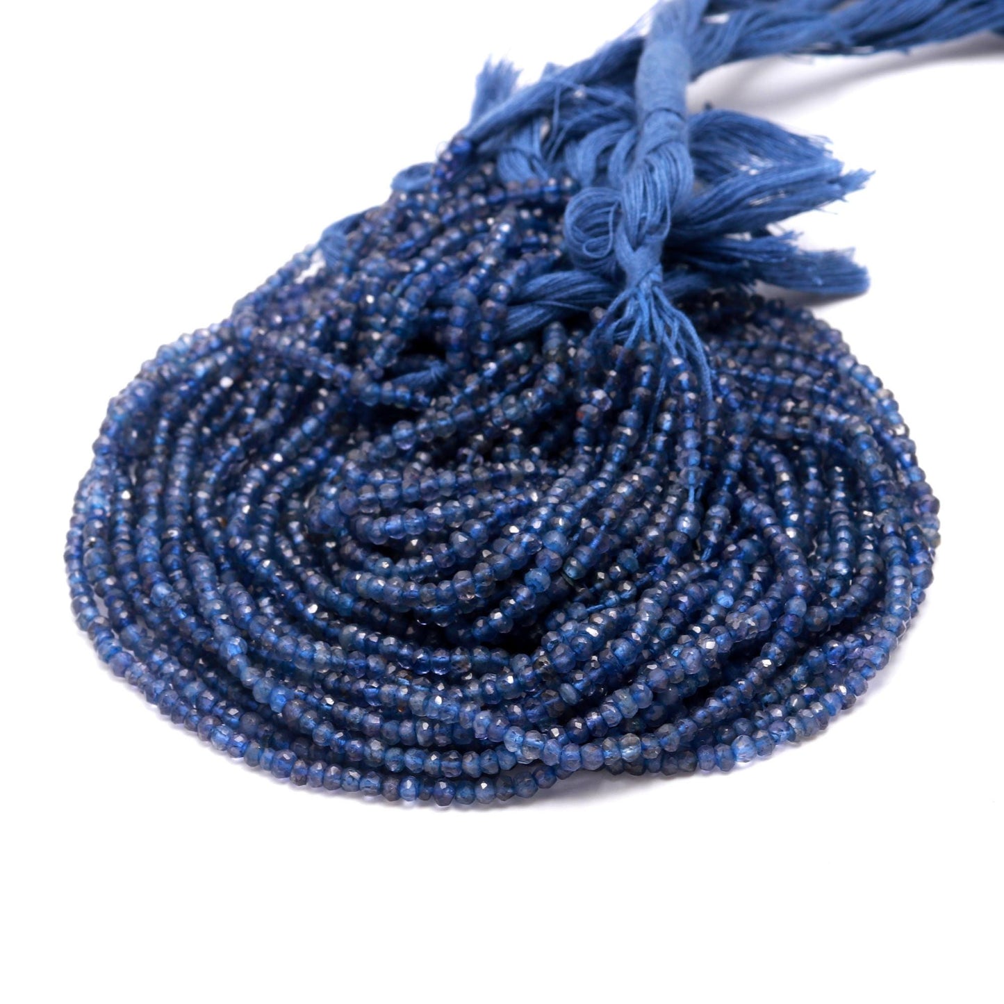 Natural Iolite Faceted Rondelle Beads 3.25-3.50 MM Deep Blue Iolite Beads Faceted Iolite Rondelle Beads for Handmade Jewelry Making Beads
