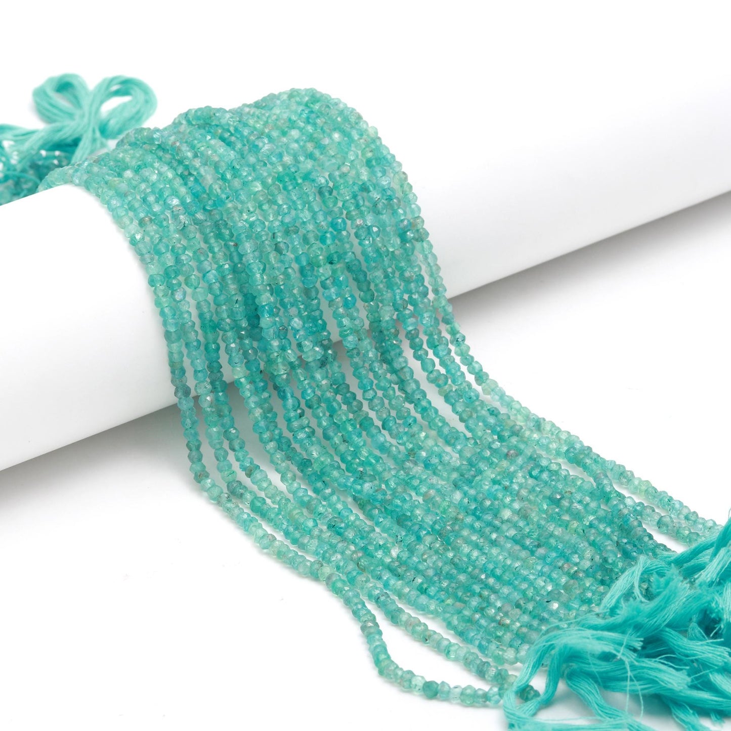 Sky Blue Apatite Faceted Rondelle Beads 4-4.5 MM Aqua Blue Apatite Beads Faceted Apatite Rondelle Beads Natural Apatite Beads for Jewelry