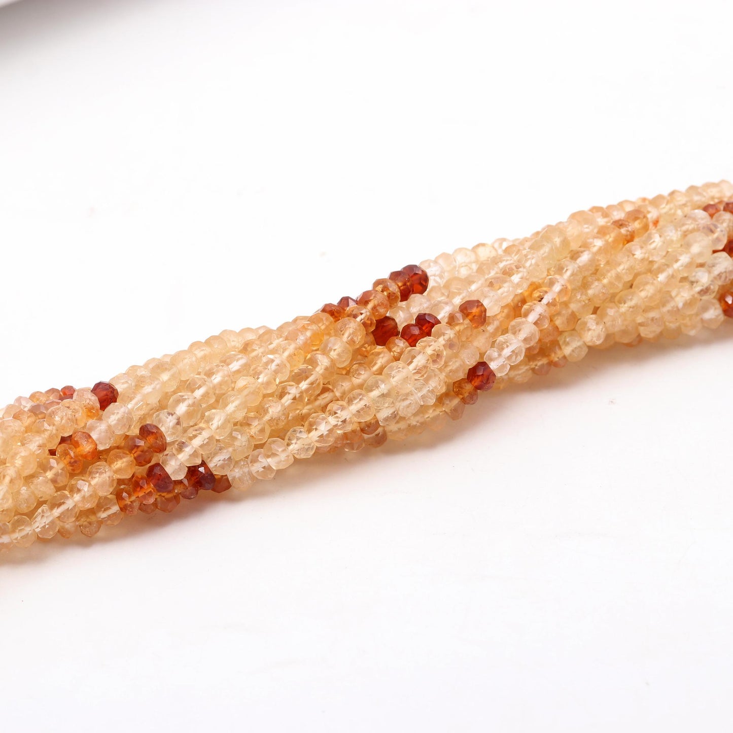 Citrine Shaded Faceted Rondelle Beads Brandy Citrine Rondelle Beads 4-4.5 MM Citrine Rondelle Beads Natural Citrine Beads for Jewelry Making