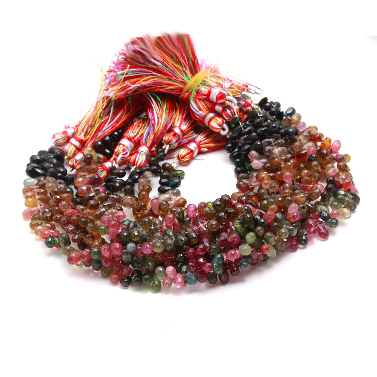 RARE Multi Tourmaline Faceted Teardrop Beads Super Quality Multi Tourmaline 4x6-5x7 MM Tourmaline Extremely Beautiful for Jewelry Making Art
