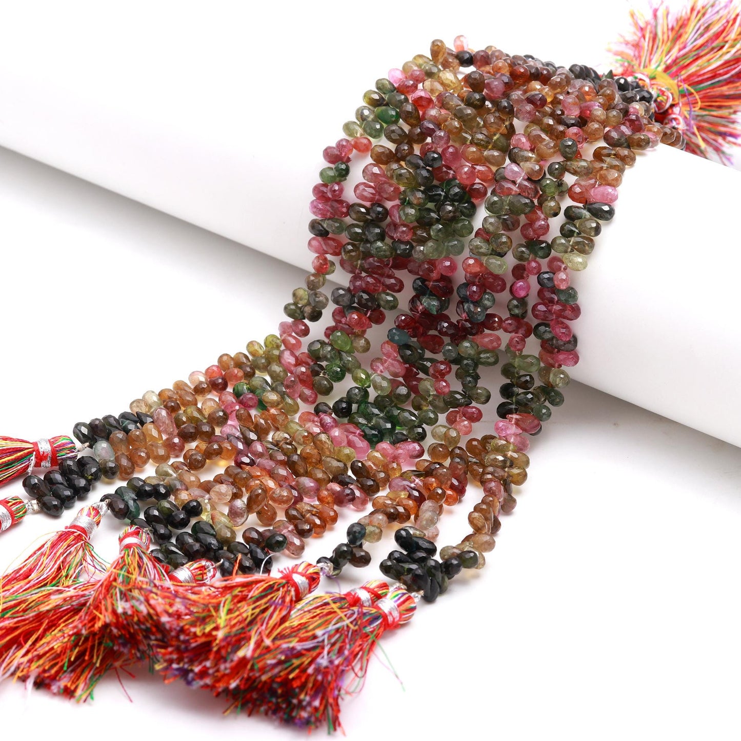 RARE Multi Tourmaline Faceted Teardrop Beads Super Quality Multi Tourmaline 4x6-5x7 MM Tourmaline Extremely Beautiful for Jewelry Making Art
