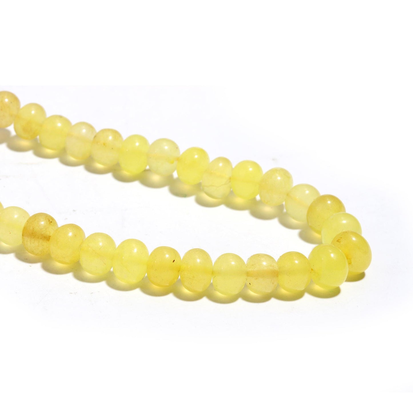 Yellow Quartz Smooth Rondelle Natural Quartz 7 MM - 10 MM Yellow Dyed Smooth Rondelle Beads for Handmade Jewelry Making Craft & Art Supplies