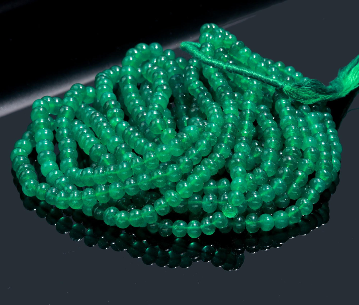 Green Quartz Smooth Rondelle Natural Quartz 7 MM - 10 MM Green Dyed Quartz Smooth Rondelle Bead for Handmade Jewelry Making Craft & Supplies