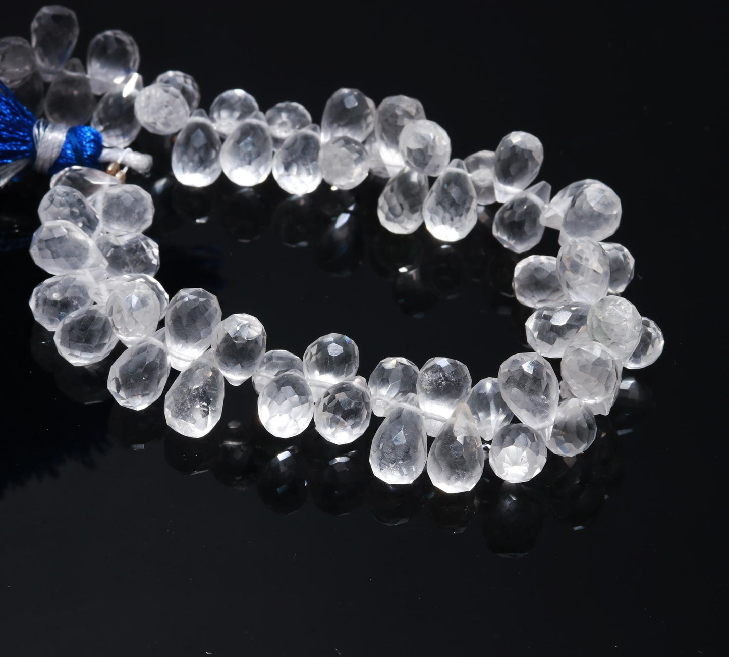 White Crystal Faceted Tear Drop Beads Crystal Beads AAA Natural Crystal Clear Tear Beads for Handmade Designer Jewelry Making Craft Supplies