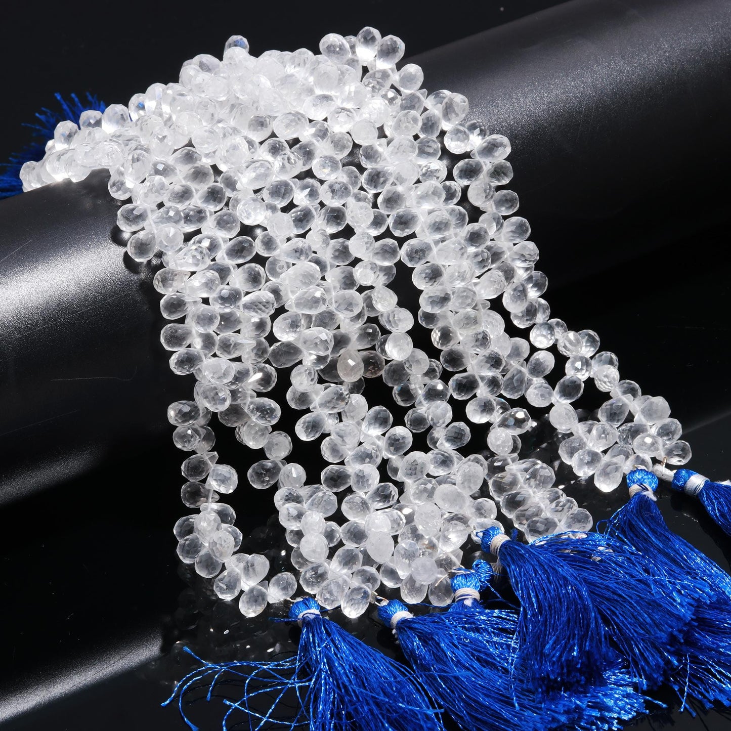 White Crystal Faceted Tear Drop Beads Crystal Beads AAA Natural Crystal Clear Tear Beads for Handmade Designer Jewelry Making Craft Supplies