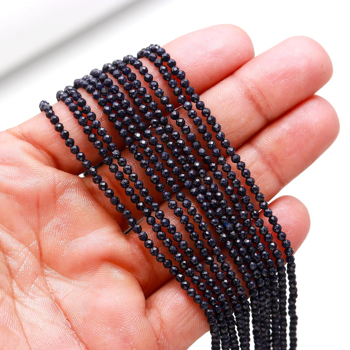 5 Strands Blue Jasper Faceted Rondelle Beads 2.5 MM Natural Blue Jasper Rondelle Beads 13" Strand Blue Jasper for Designer Jewelry Craft