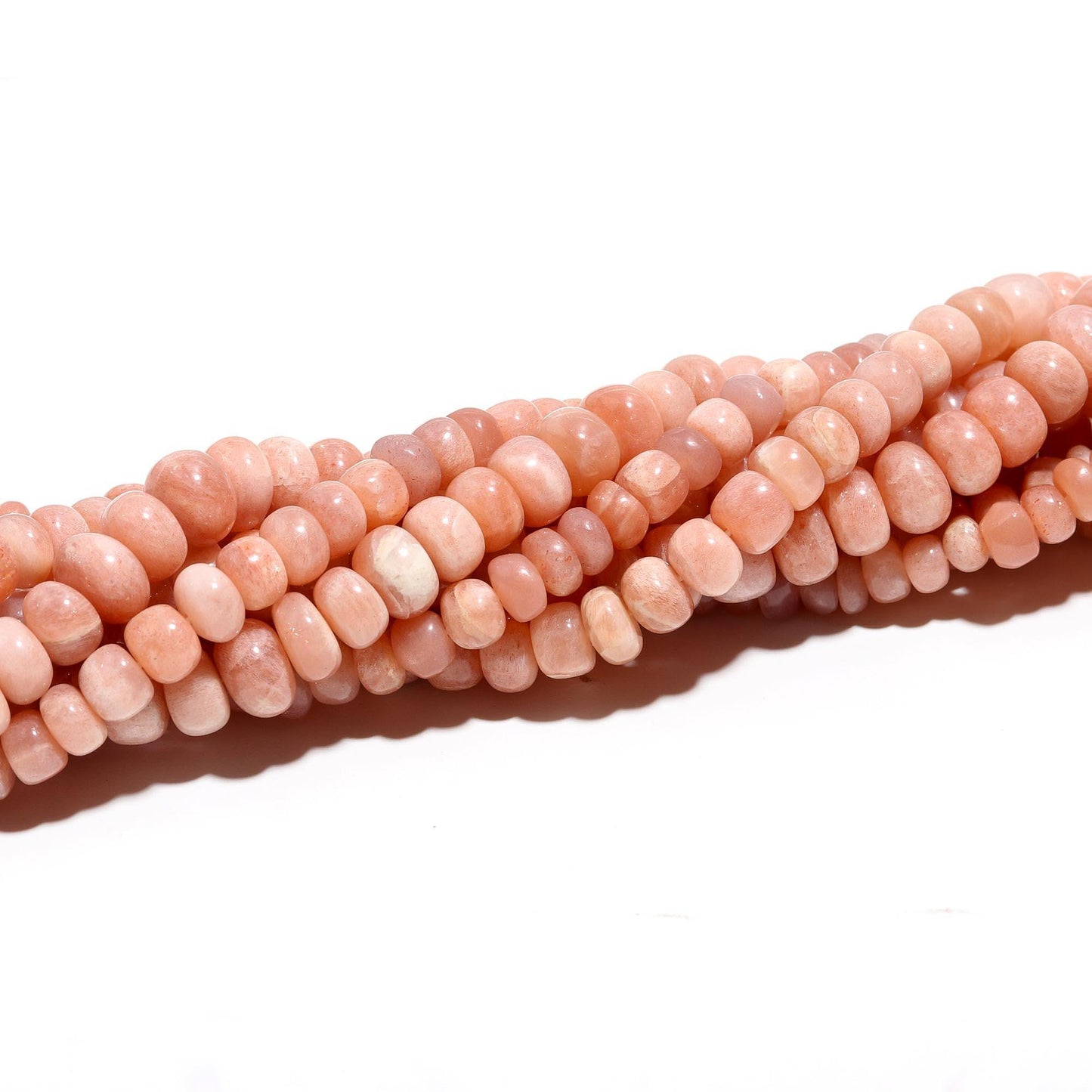 Peach Moonstone Smooth Rondelle Beads Peach Moonstone Rondelle Beads Natural Smooth Peach Moonstone Beads for Designer Jewelry Making Craft